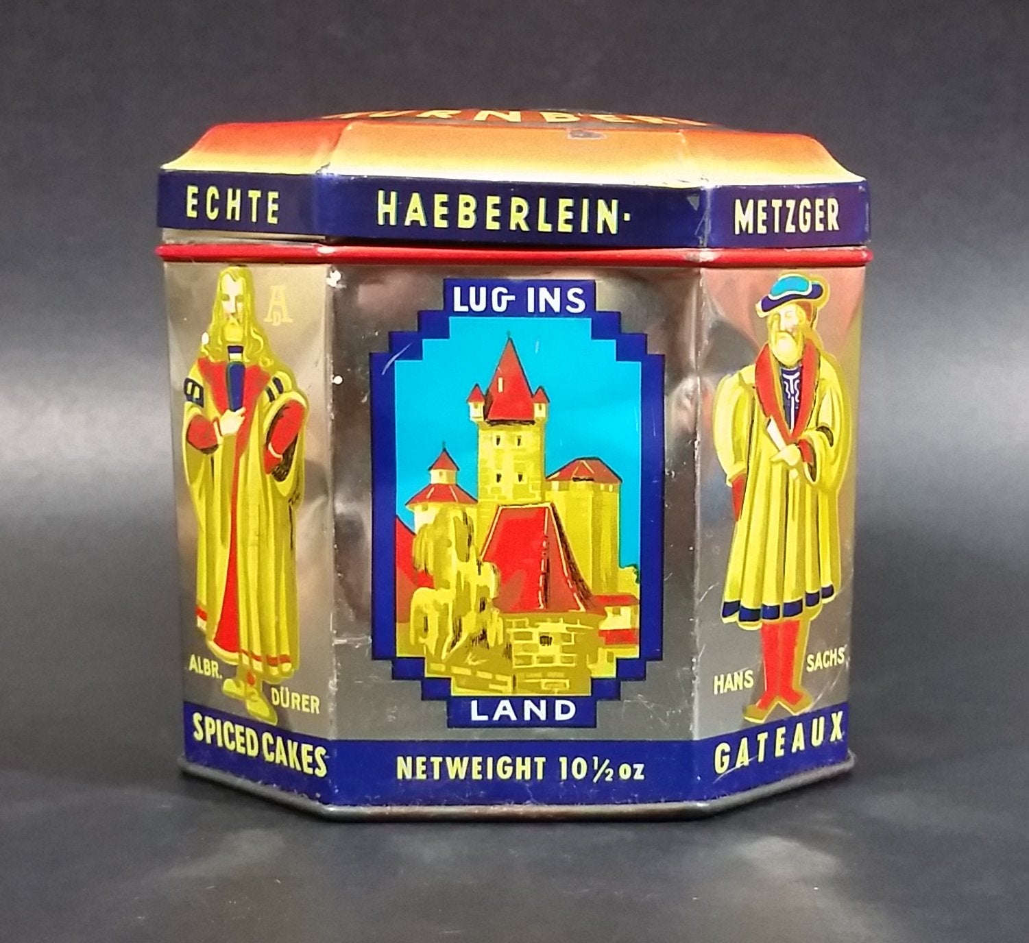Vintage Haeberlein Metzger Nunnberg 5 Fine "Elisen" Spiced Cakes Empty Sweets Tin - Made in Germany 3