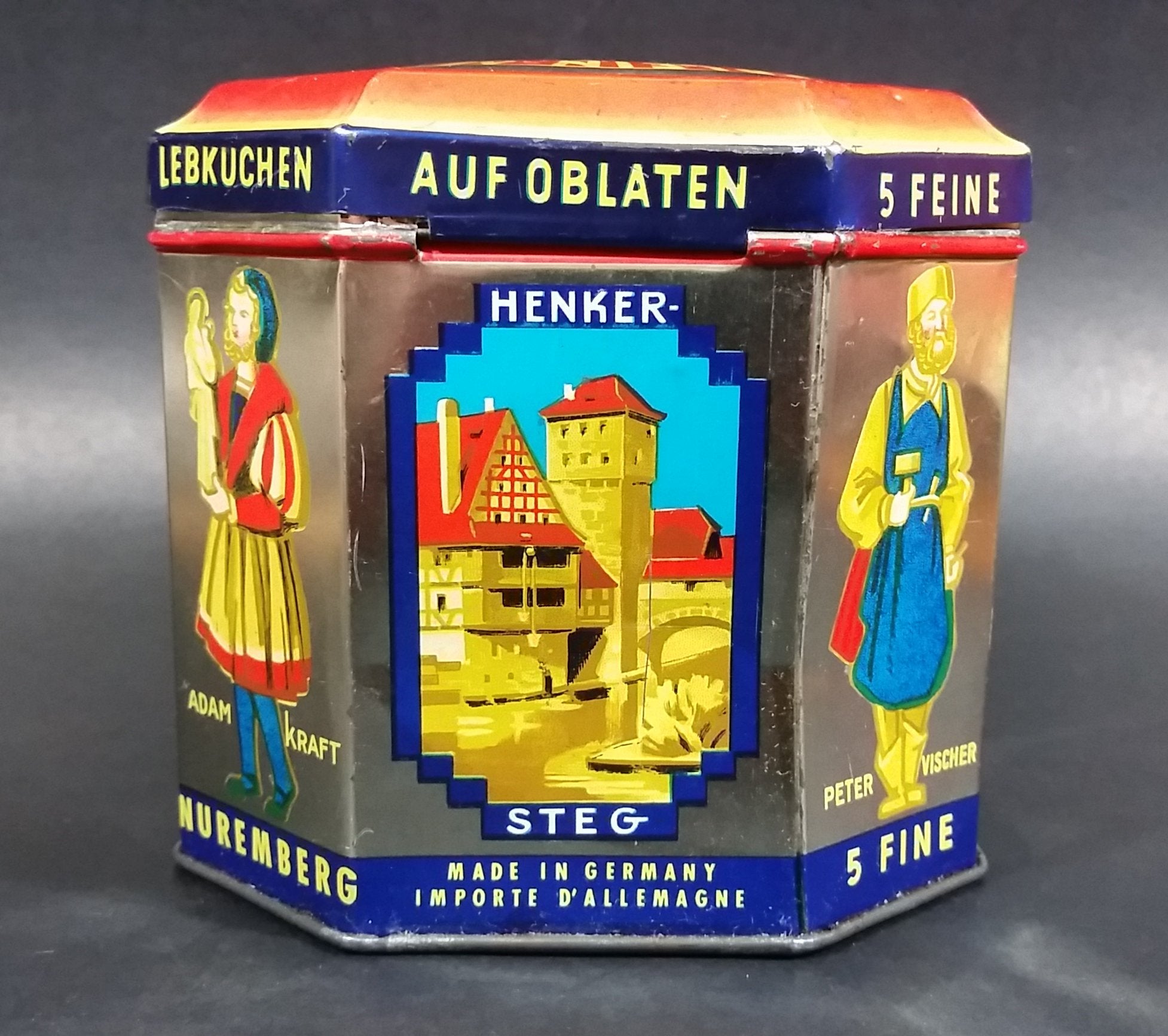 Vintage Haeberlein Metzger Nunnberg 5 Fine "Elisen" Spiced Cakes Empty Sweets Tin - Made in Germany 7