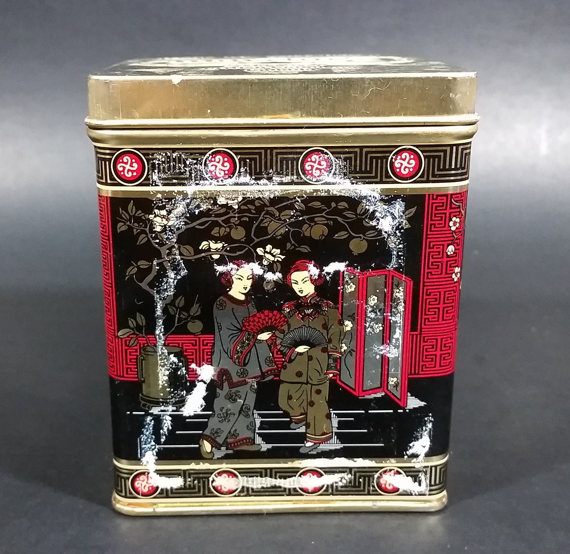Collectible Murchie's "Taste The Difference" Red, Black, Gold Tea Tin Container - Vancouver, B.C.