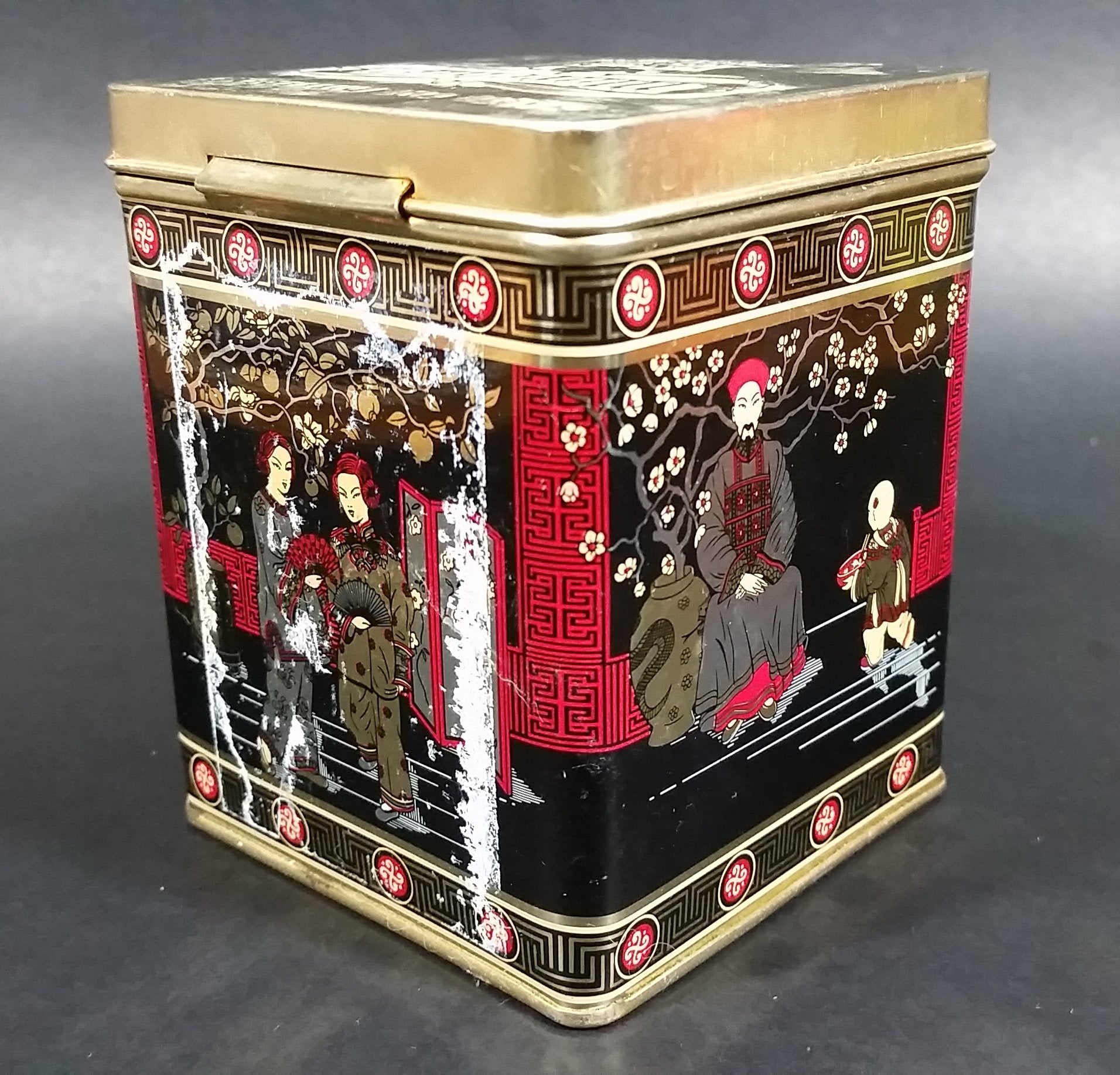 Collectible Murchie's "Taste The Difference" Red, Black, Gold Tea Tin Container - Vancouver, B.C. 7