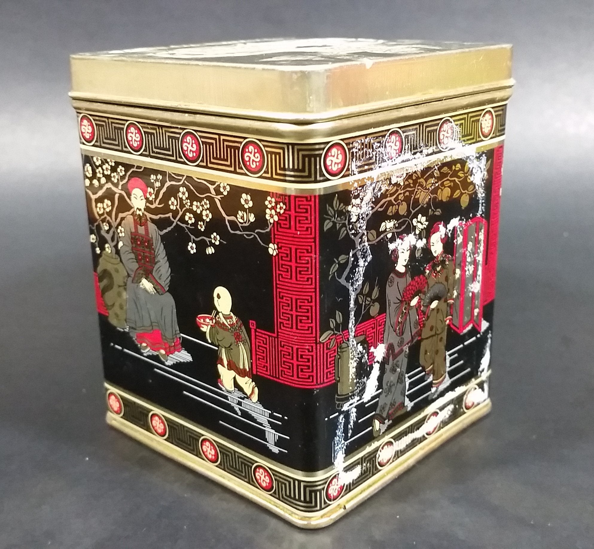 Collectible Murchie's "Taste The Difference" Red, Black, Gold Tea Tin Container - Vancouver, B.C. 9