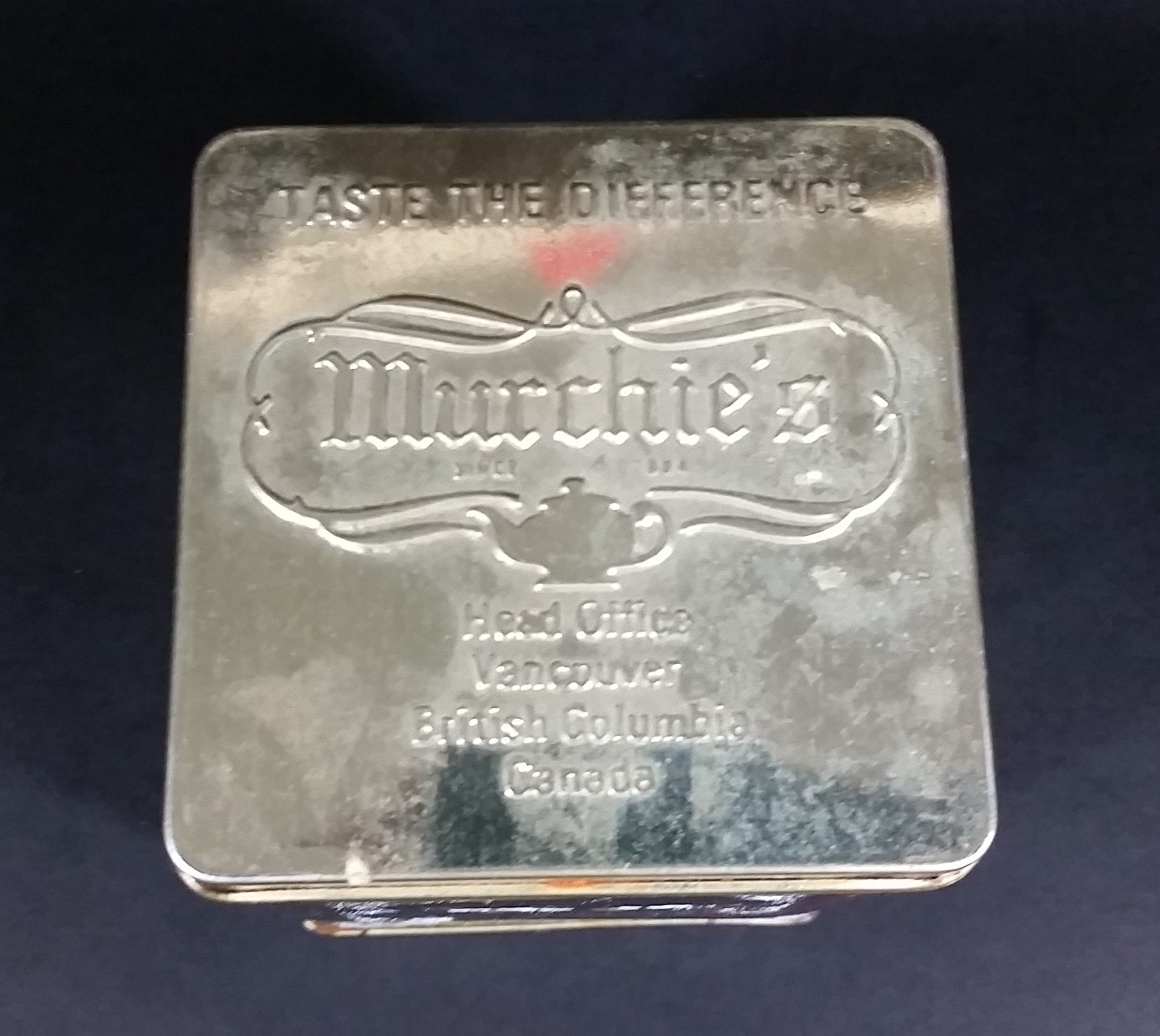 Collectible Murchie's "Taste The Difference" Red, Black, Gold Tea Tin Container - Vancouver, B.C. 10