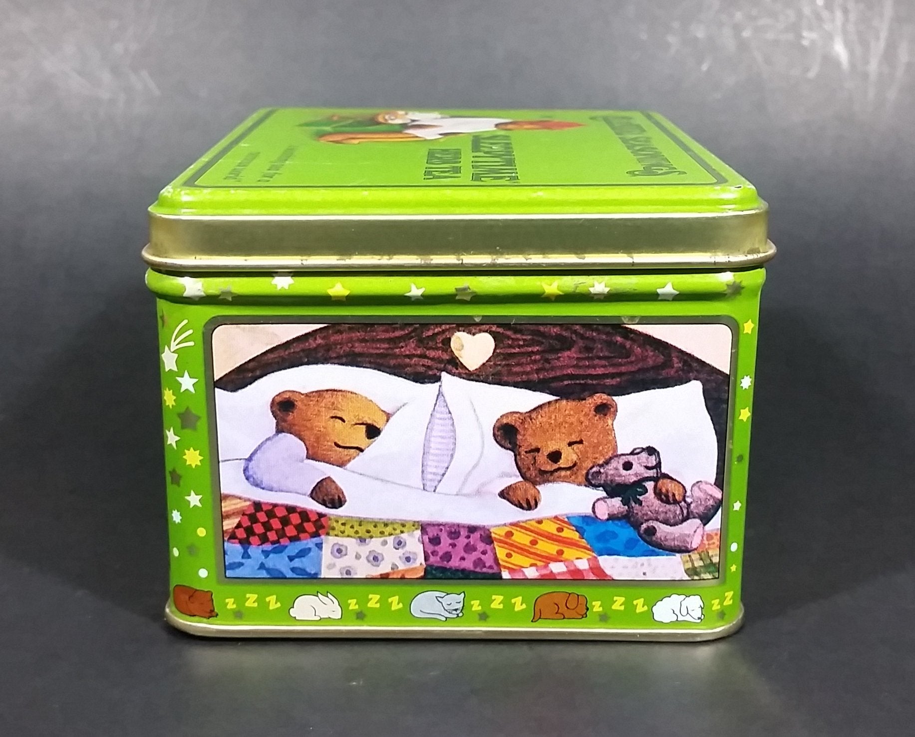 1982 Celestial Seasonings Sleepytime Herb Tea Empty Green Tin Container 5