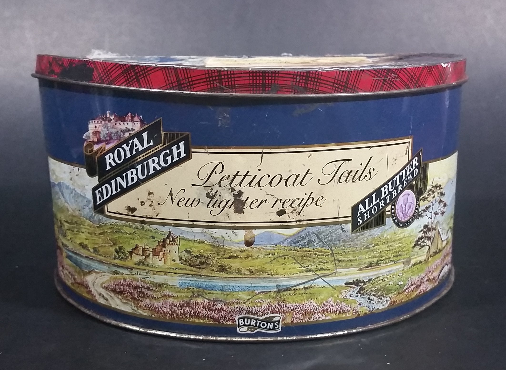 Vintage Burton's Royal Edinburgh Petticoat Tails All Butter Shortbread Biscuits Cookies Tin Container