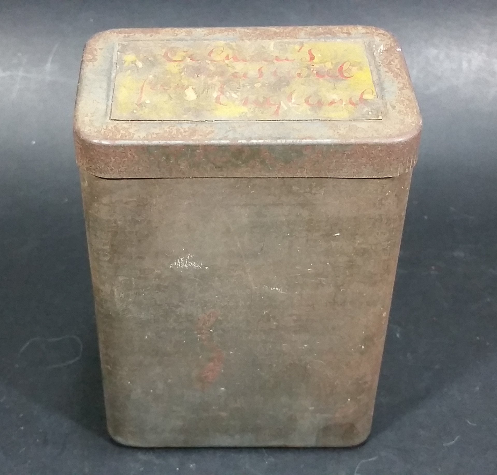 Antique Early Colman's Lidded Dry Mustard Tin No Label on the outside. Label On Top