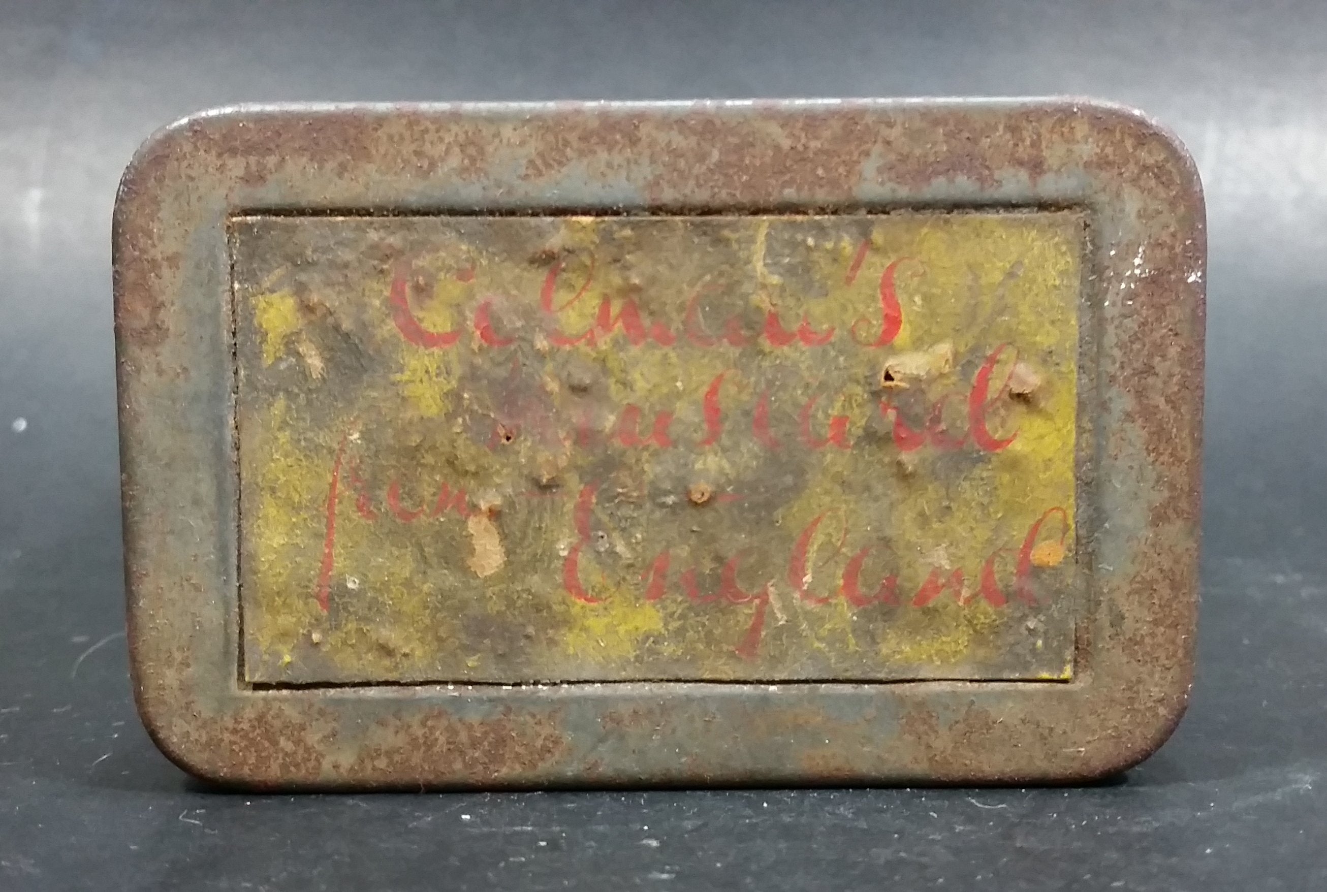 Antique Early Colman's Lidded Dry Mustard Tin No Label on the outside. Label On Top 3