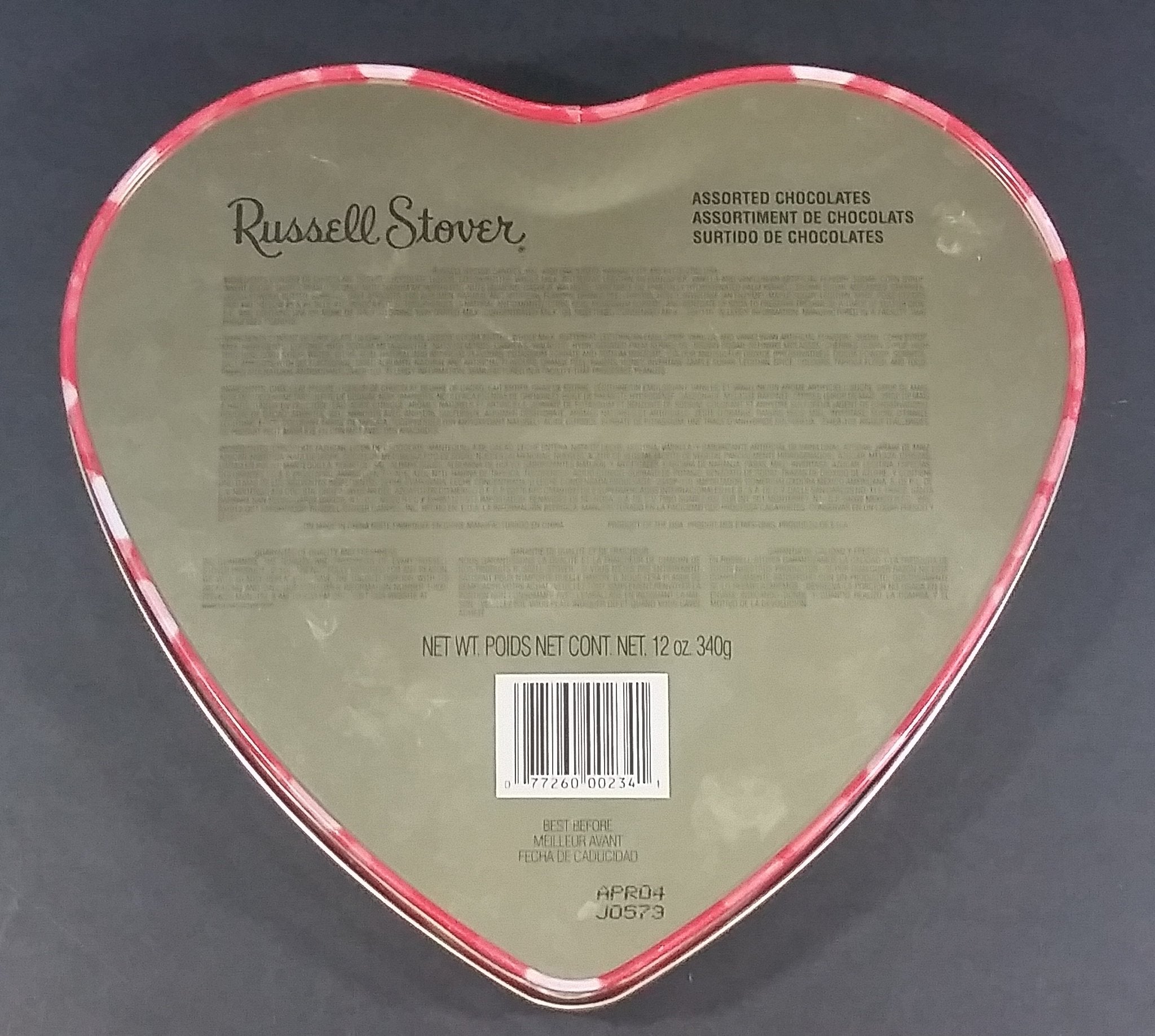 2002 Russell Stover Pink and Red Heart Shaped Elvis Presley Assorted Chocolates Tin Container 7