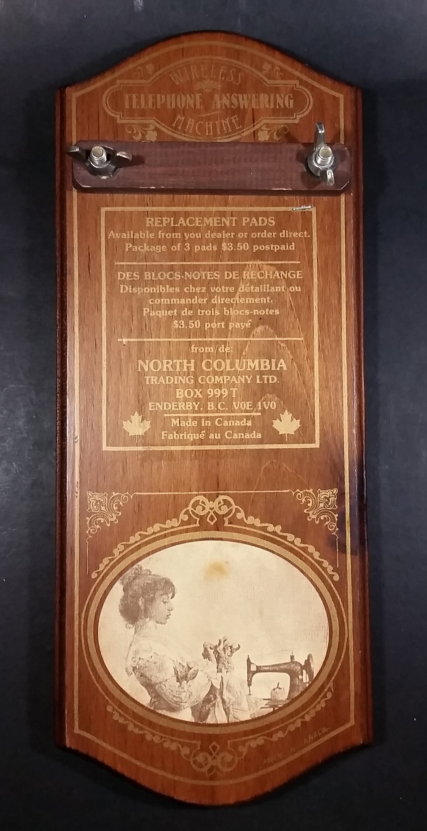 Vintage Wireless Telephone Answering Machine Paper Note Pads Wooden Plaque Promotional Advertising