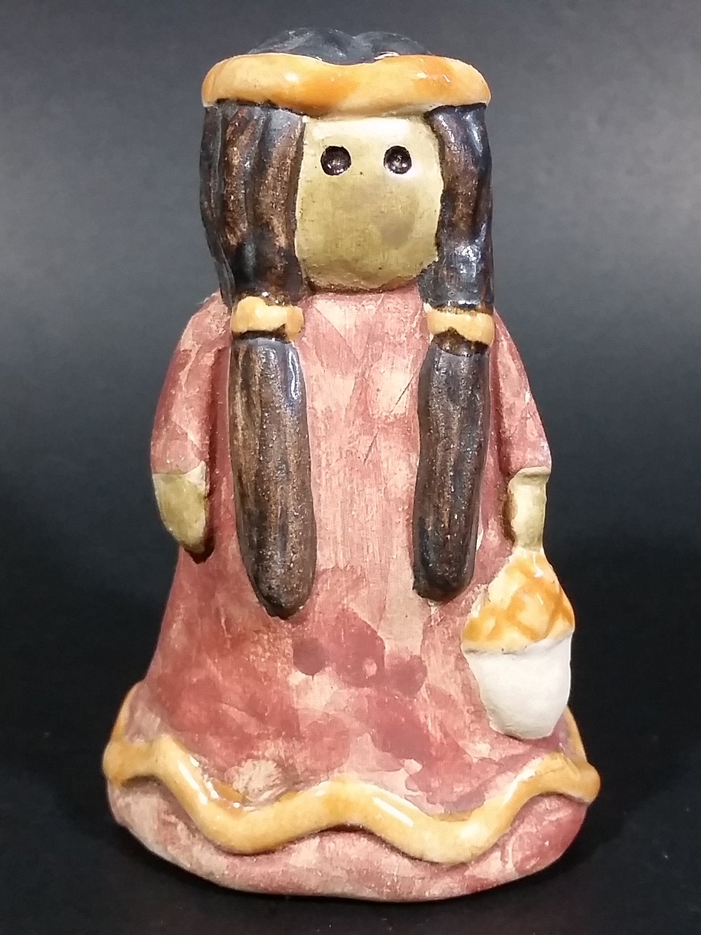 Hand Painted Small Native Girl Ceramic Figurine Numbered 14