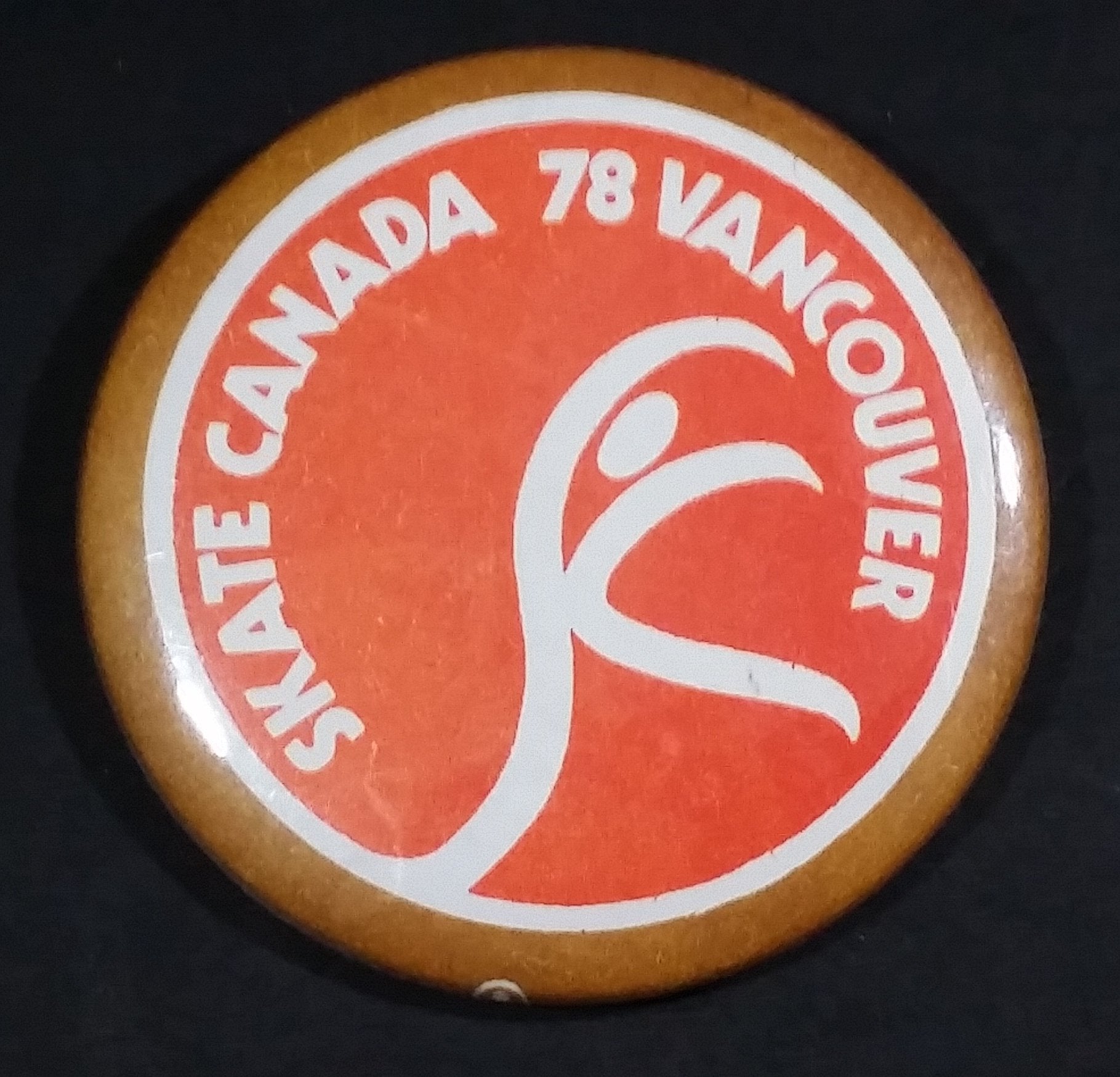 Vintage Skate Canada 1978 Vancouver Ice Figure Skating Round Collectible Button Pin