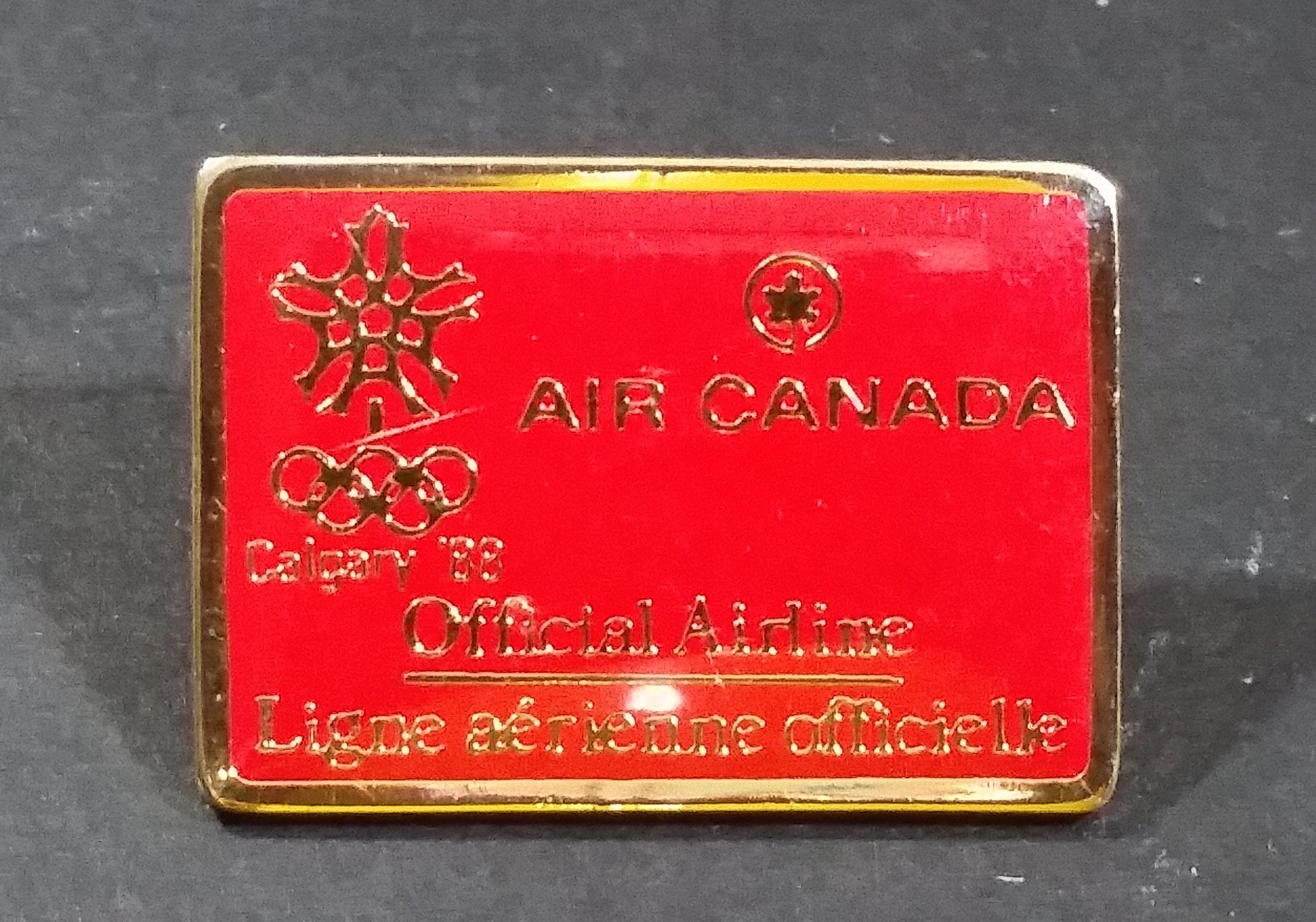 1988 Calgary Winter Olympics Air Canada Official Airline Red Pin Sports Collectible