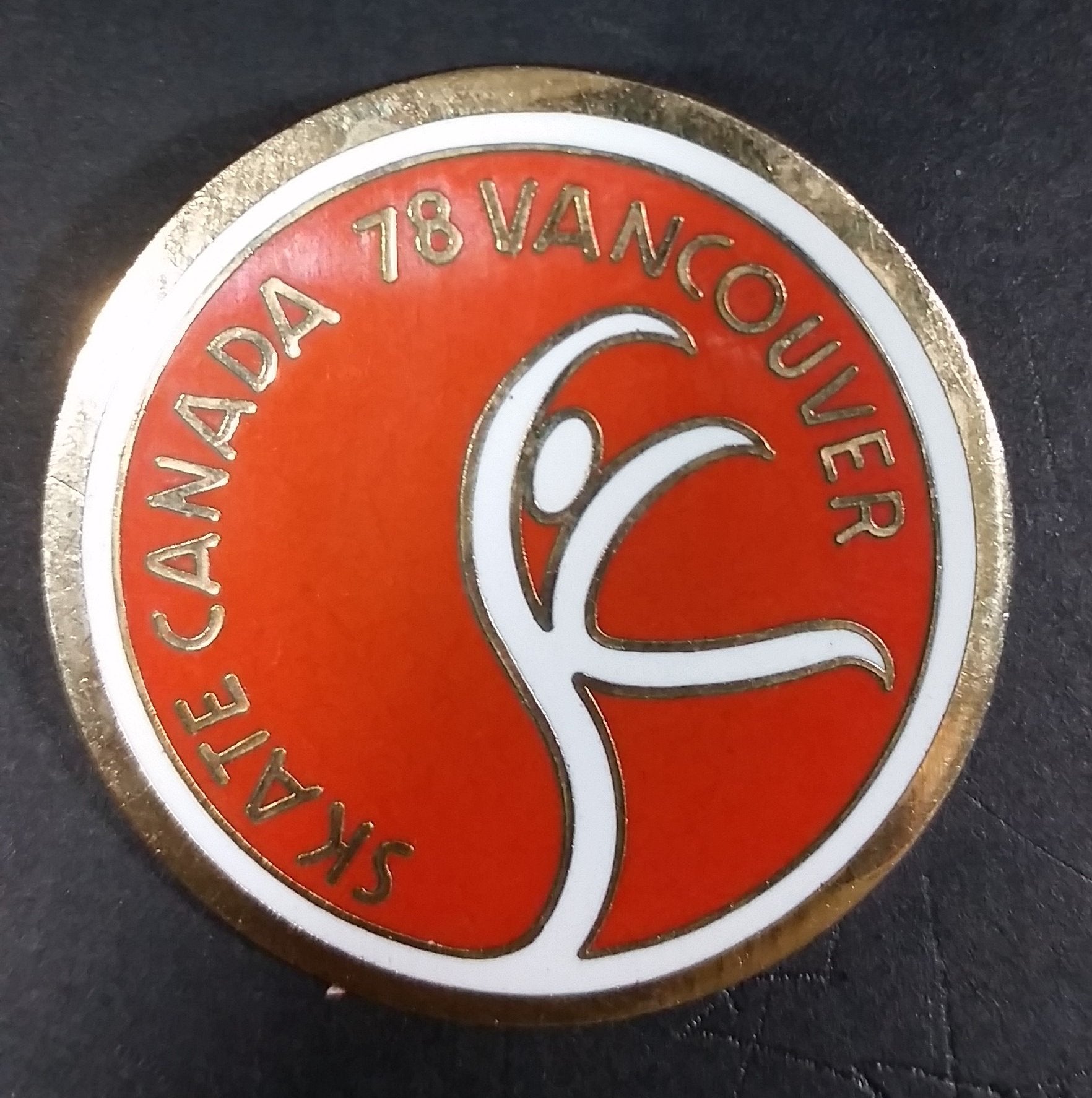 Vintage Skate Canada 1978 Vancouver Ice Figure Skating Round Collectible Enamel Pin