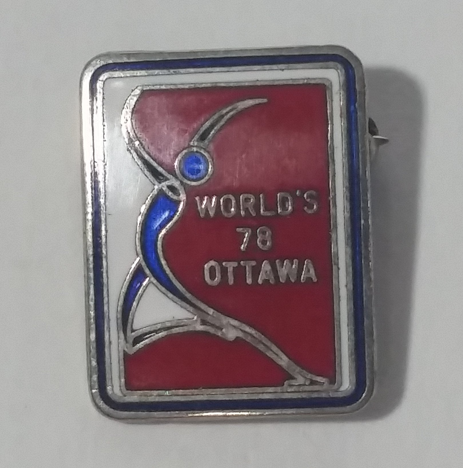 Vintage 1978 World Figure Skating Championships Ottawa, Canada Small Enamel Pin Sports Collectible