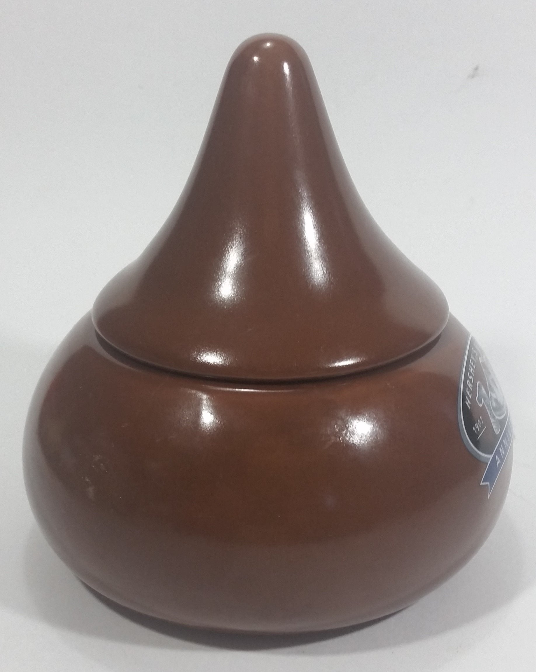 2007 Hershey's Kisses 100th Anniversary Ceramic Lidded Chocolate Kiss Drop Shaped Lidded Candy Dish 8