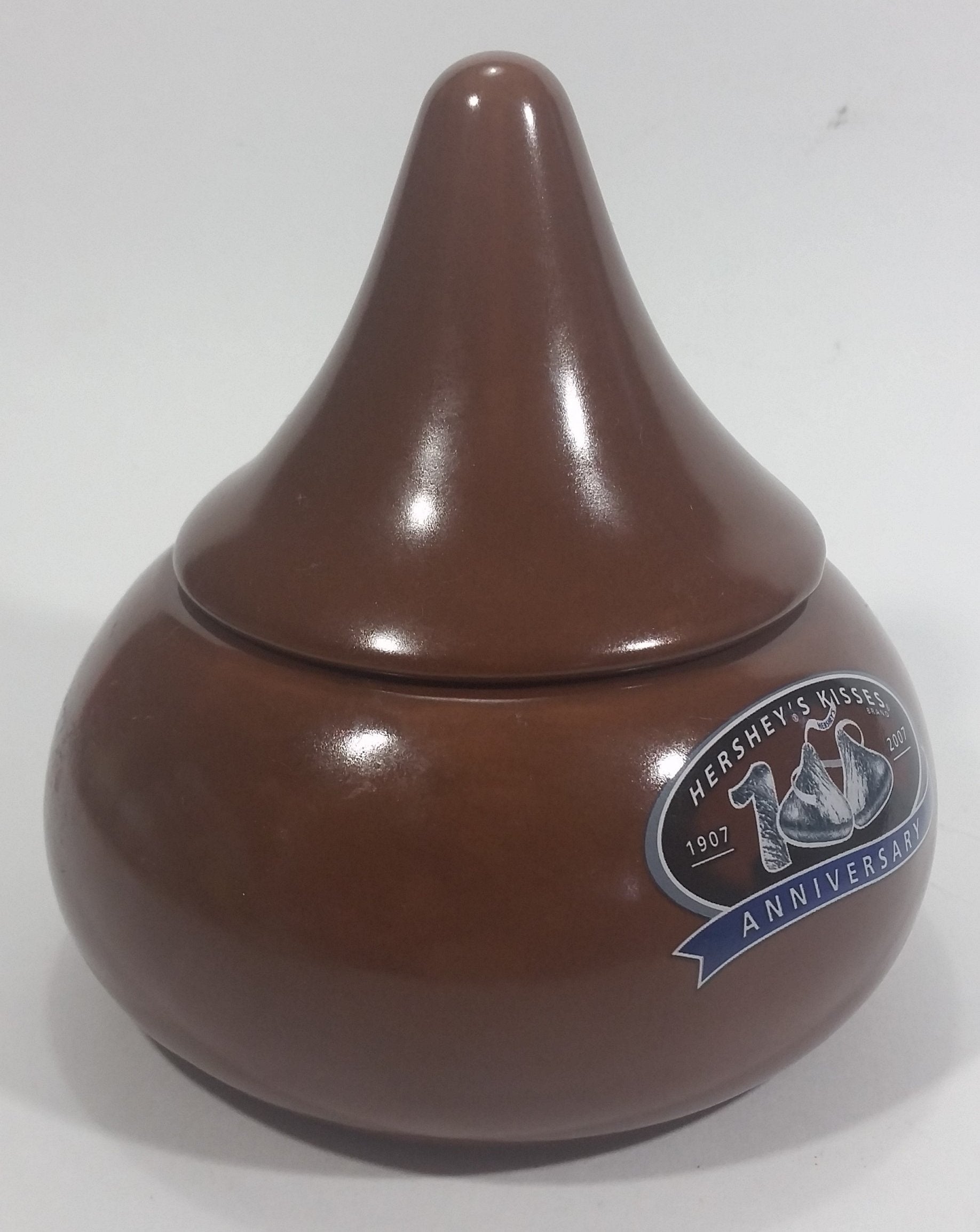 2007 Hershey's Kisses 100th Anniversary Ceramic Lidded Chocolate Kiss Drop Shaped Lidded Candy Dish 9
