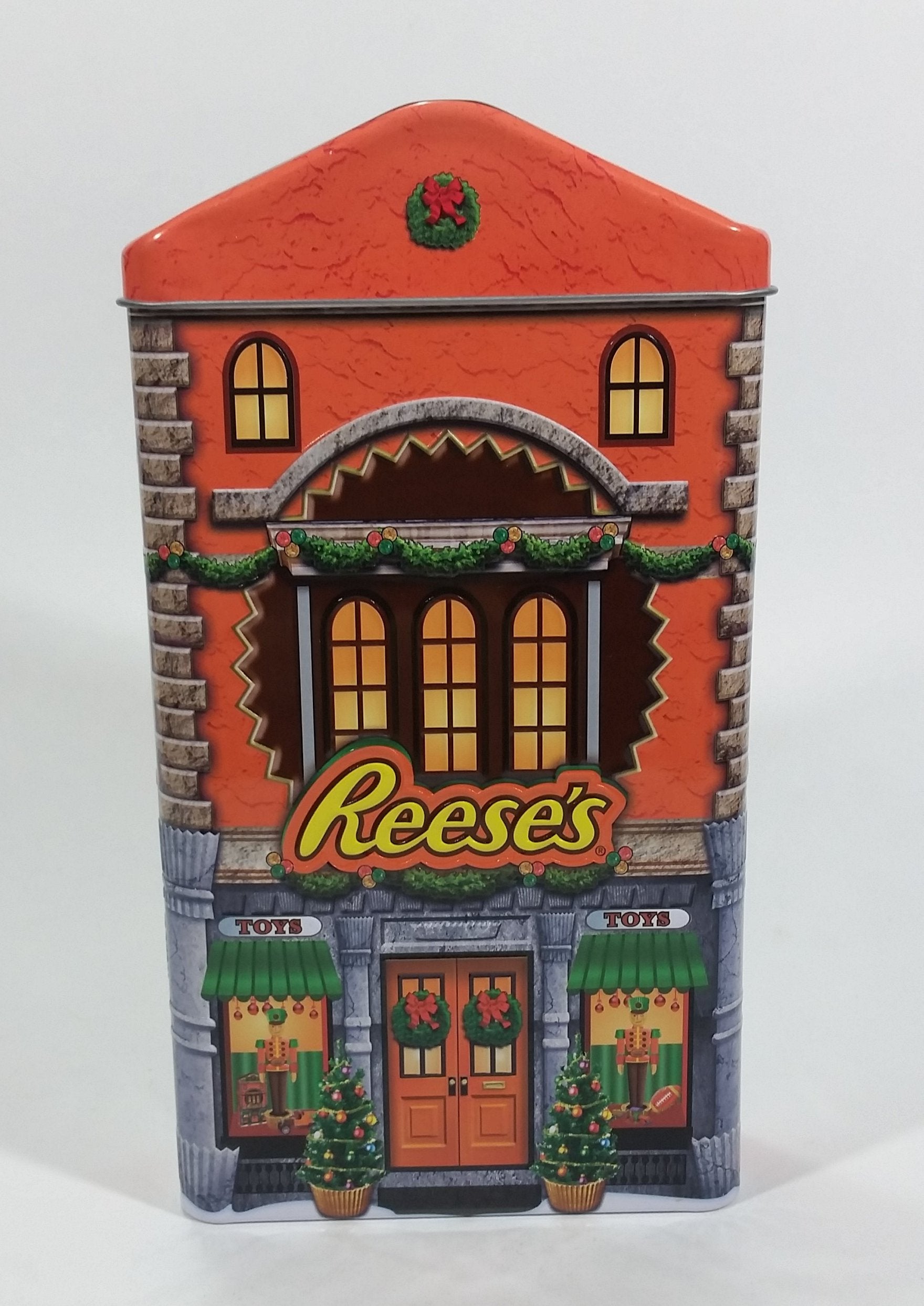 Collectible Reese's Peanut Butter Cups Reese's Pieces Orange Christmas Holiday Toy Store Themed Orange Chocolate Tin