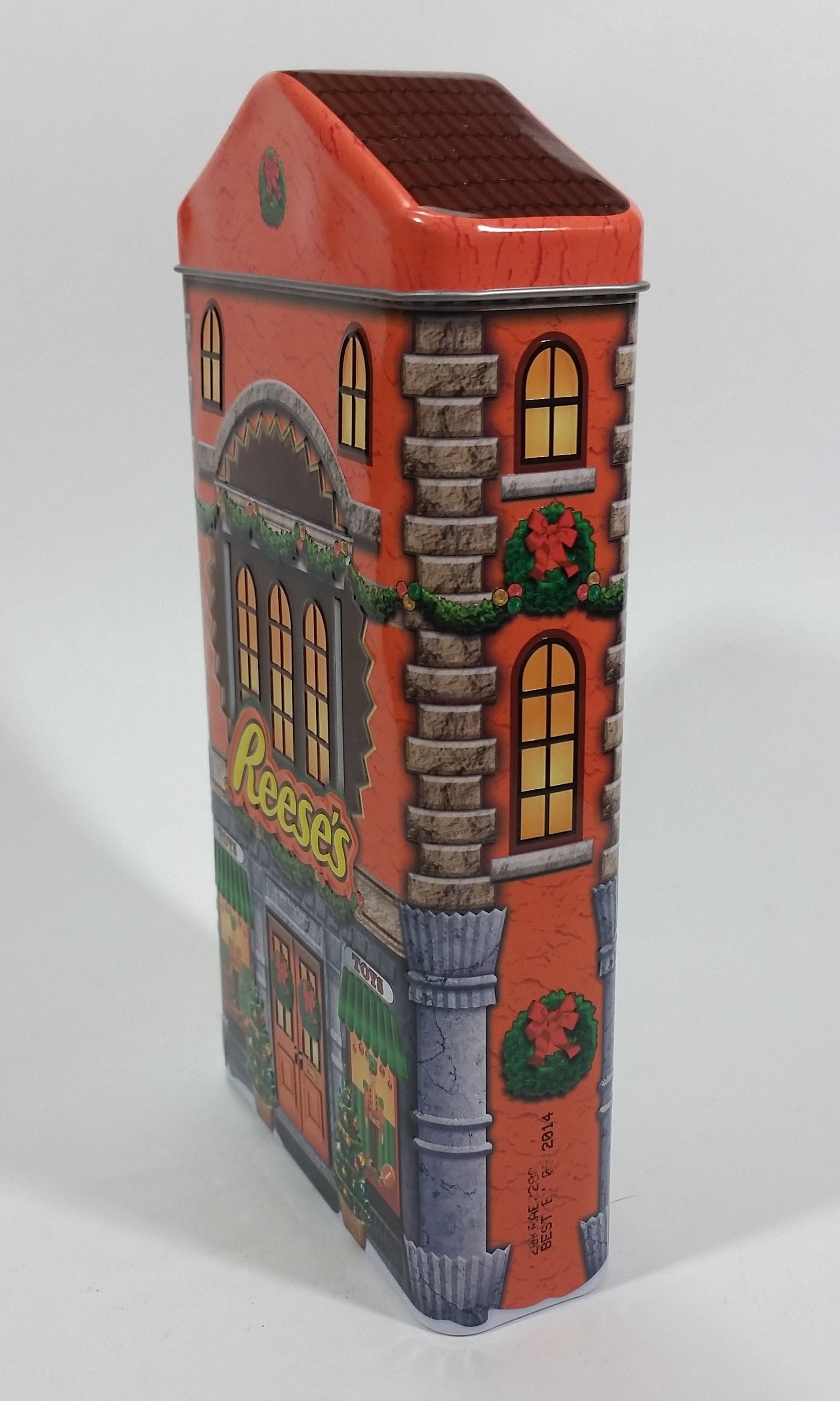 Collectible Reese's Peanut Butter Cups Reese's Pieces Orange Christmas Holiday Toy Store Themed Orange Chocolate Tin 3