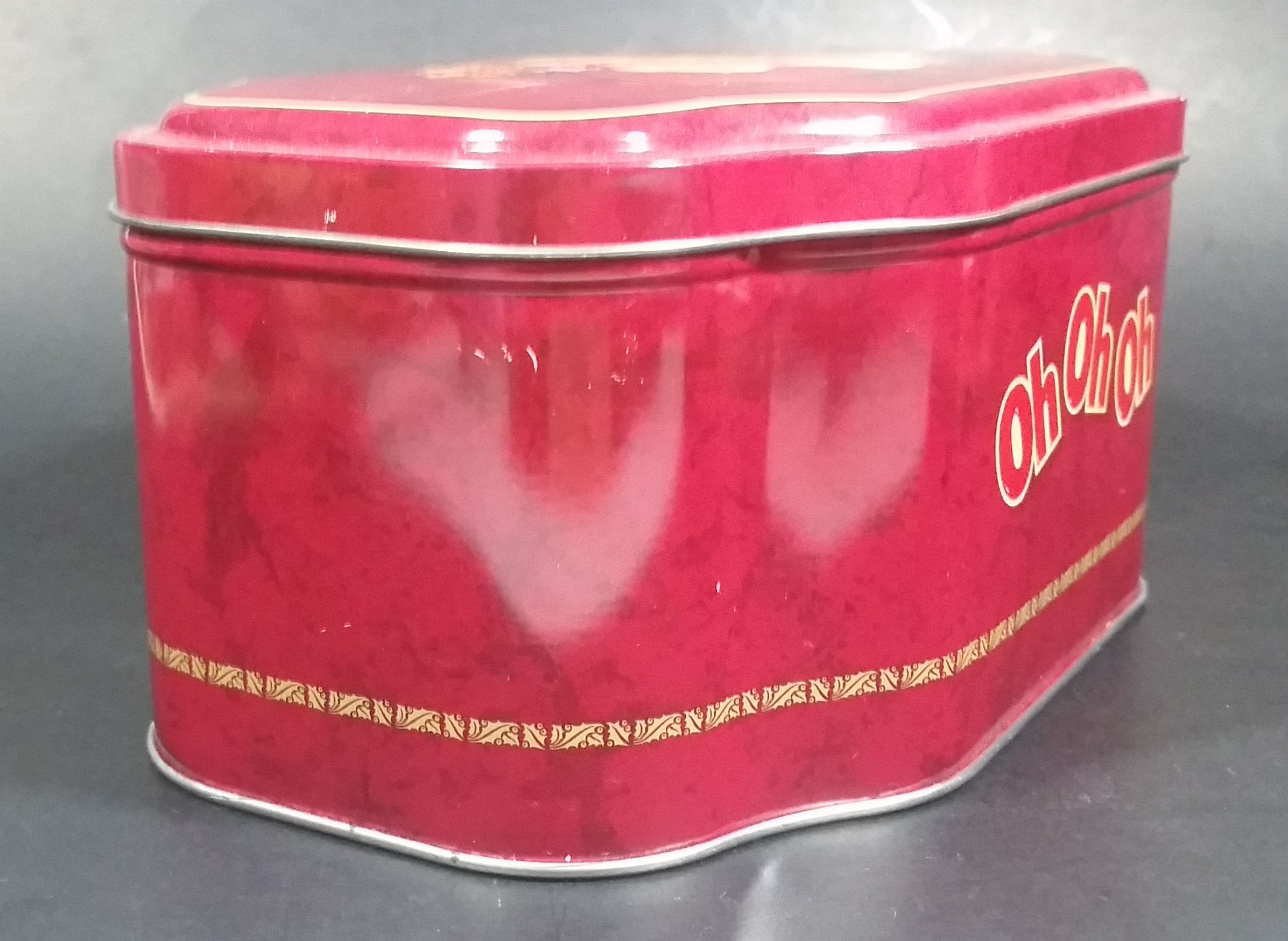 Oh Henry! OH OH OH Santa Claus Christmas Holiday Red Tin Container Collectible 10