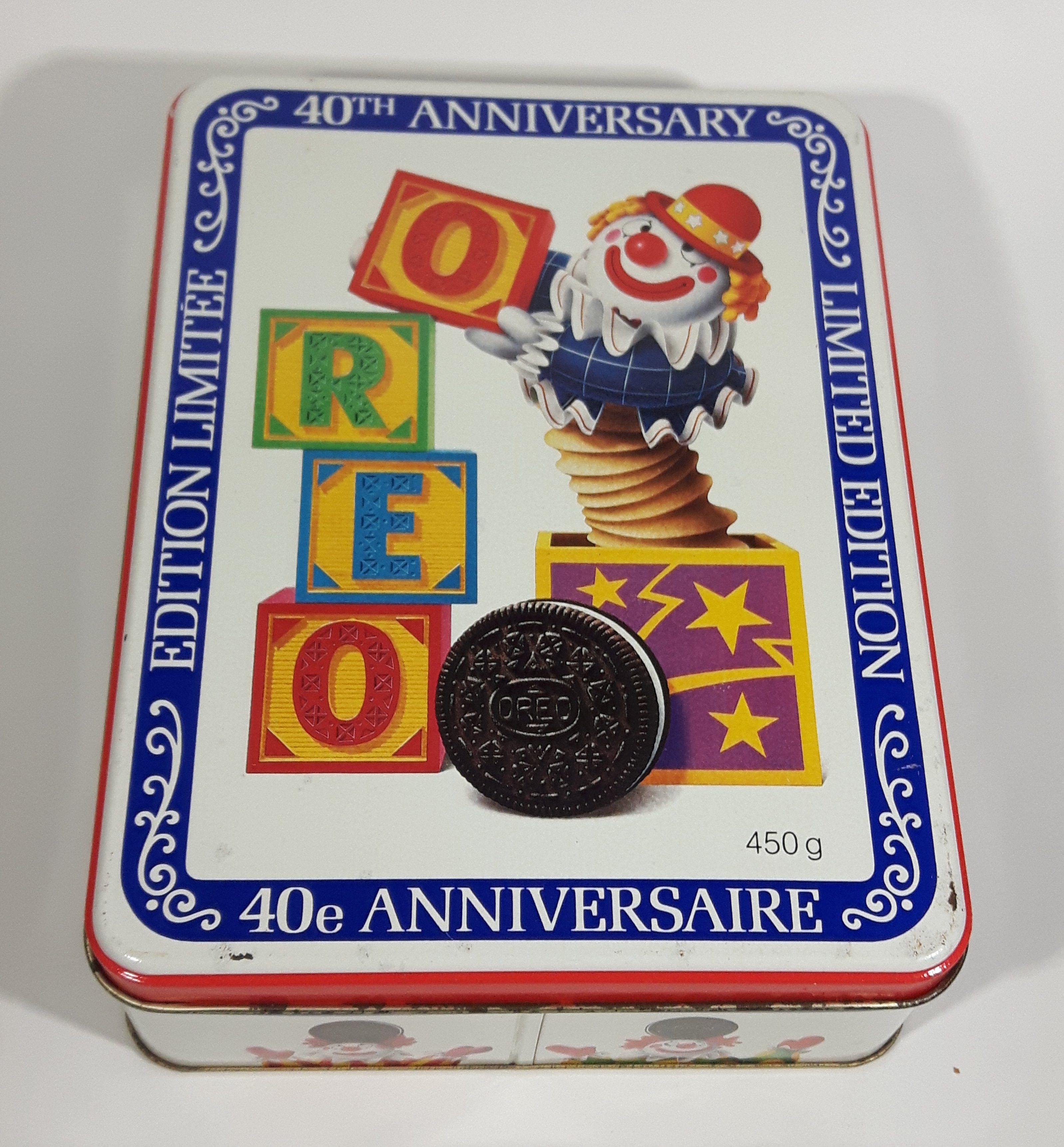 1989 Mr. Christie Oreo Cookies 40th Anniversary Limited Edition Jack In The Box Metal Tin Snacks Collectible