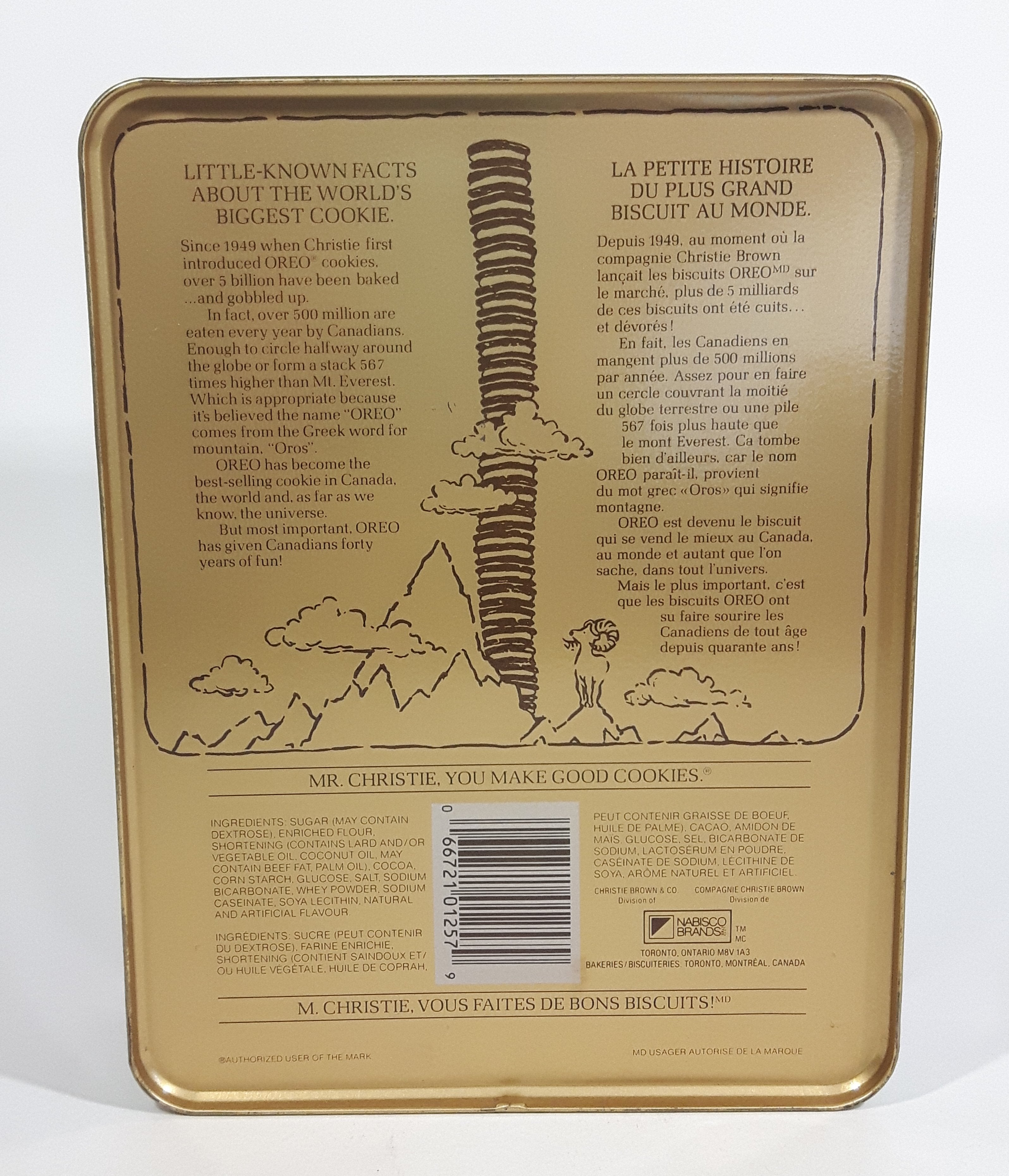 1989 Mr. Christie Oreo Cookies 40th Anniversary Limited Edition Jack In The Box Metal Tin Snacks Collectible 8