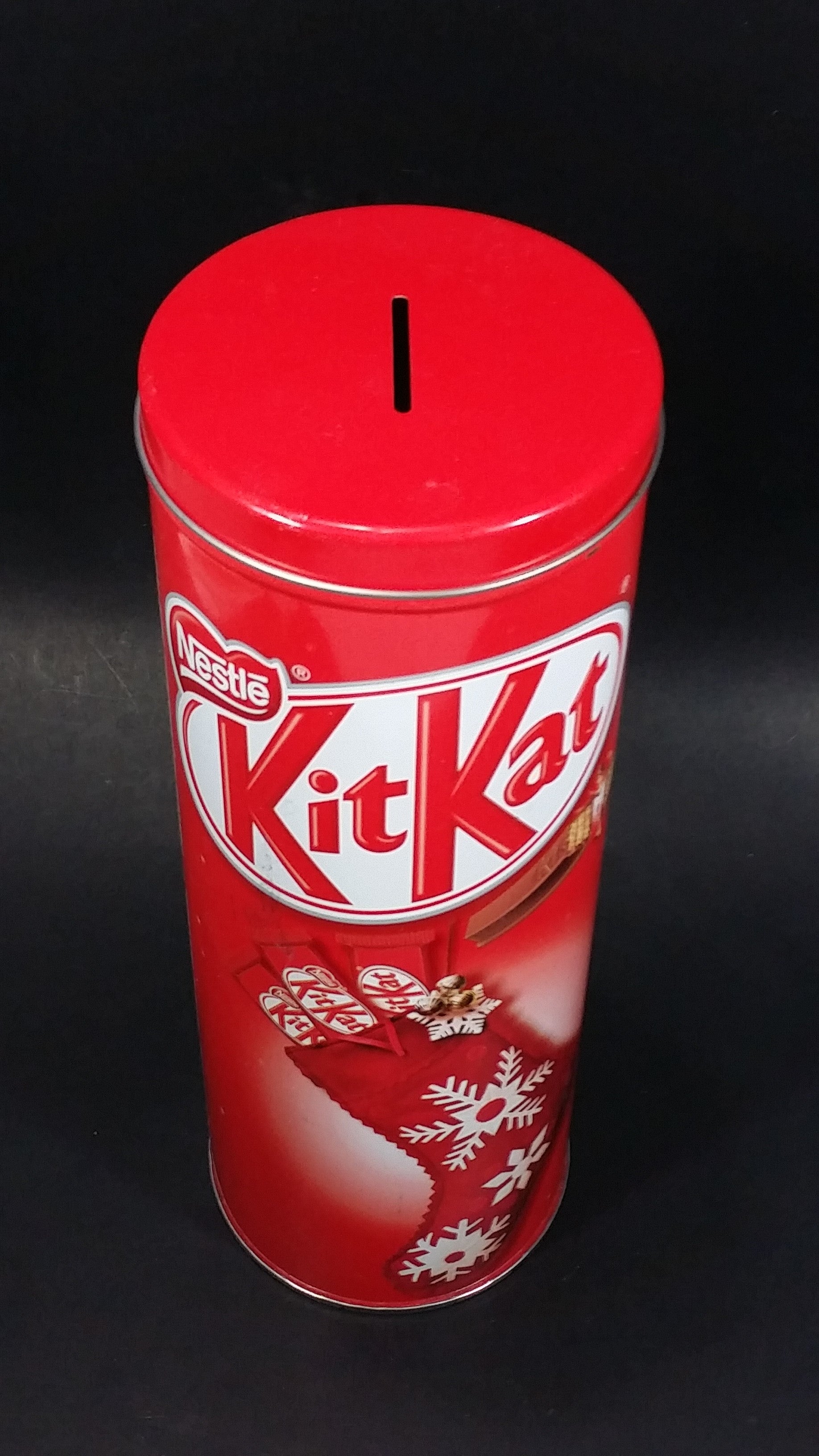 2013 Nestle Kit Kat Chocolate Bar Tall Tin Canister Coin Bank Sweets Candy Snacks Collectible 7
