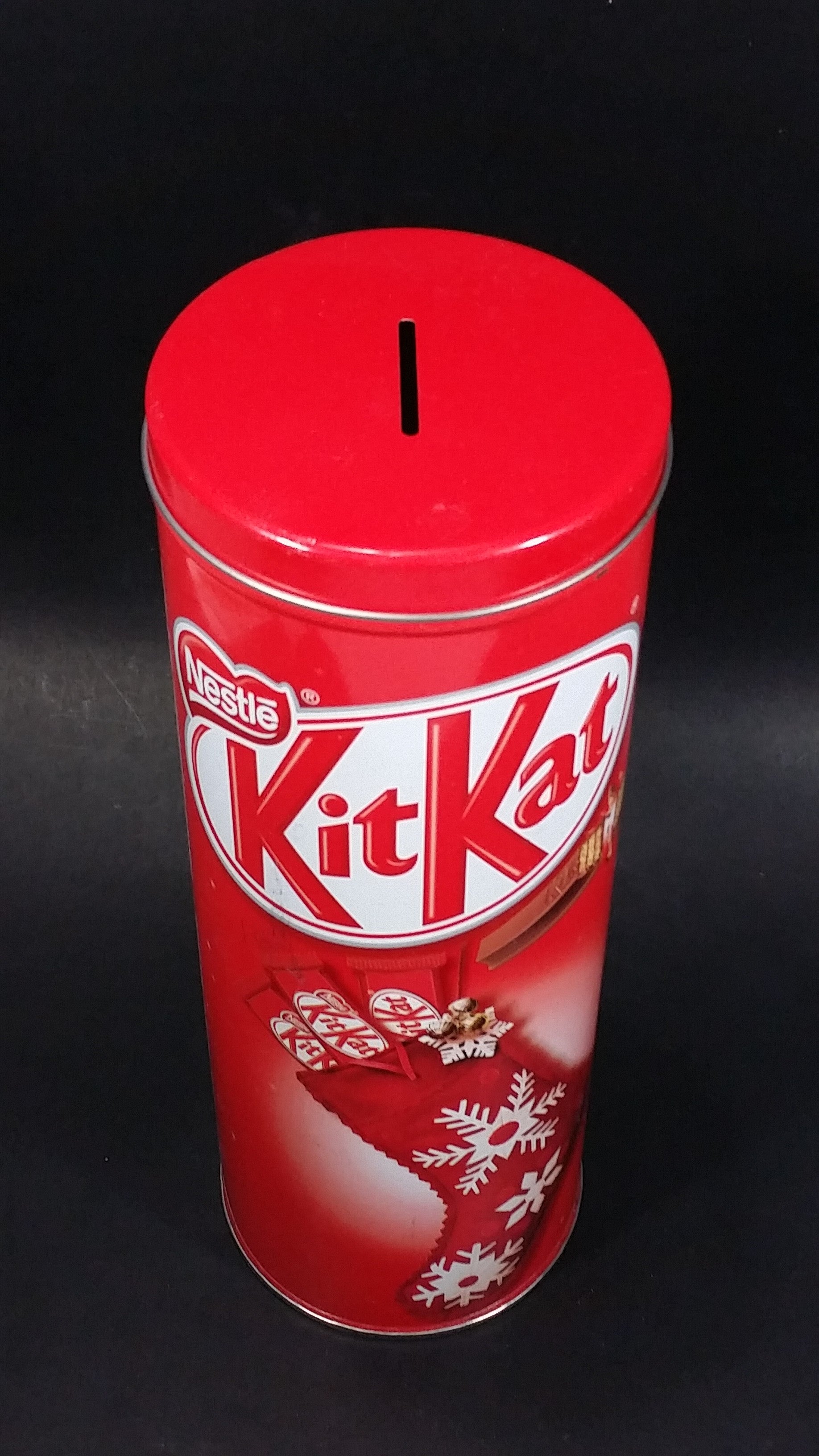2013 Nestle Kit Kat Chocolate Bar Tall Tin Canister Coin Bank Sweets Candy Snacks Collectible 6