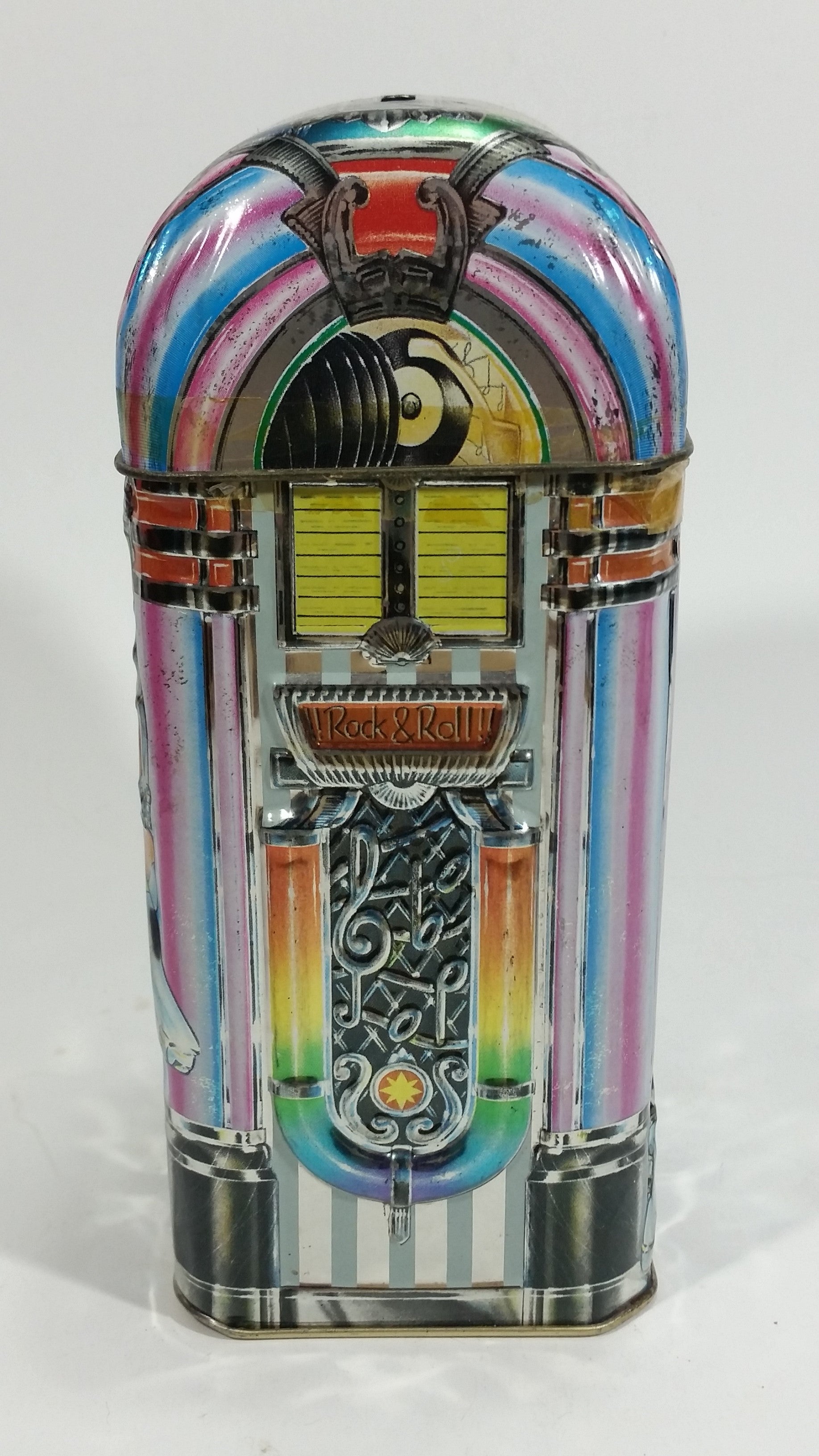 Collectible Churchill's of England Jukebox 2000 Money Bank Rock & Roll Tin Container 2