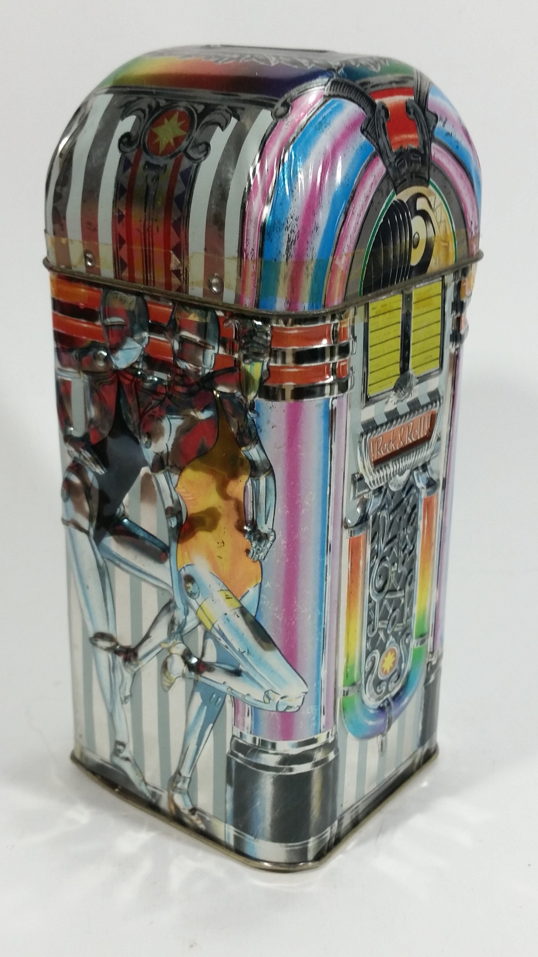 Collectible Churchill's of England Jukebox 2000 Money Bank Rock & Roll Tin Container 3