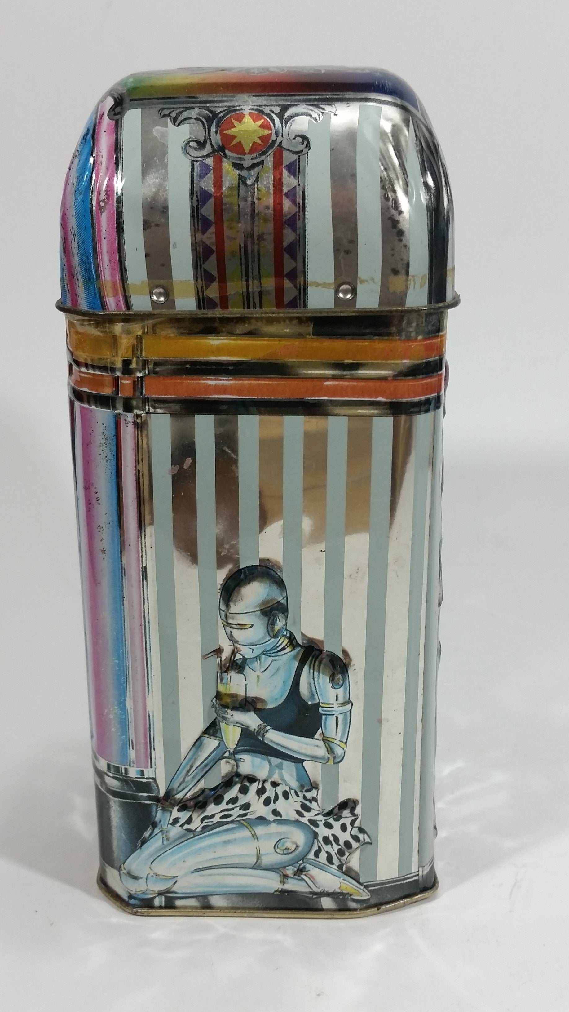 Collectible Churchill's of England Jukebox 2000 Money Bank Rock & Roll Tin Container 8