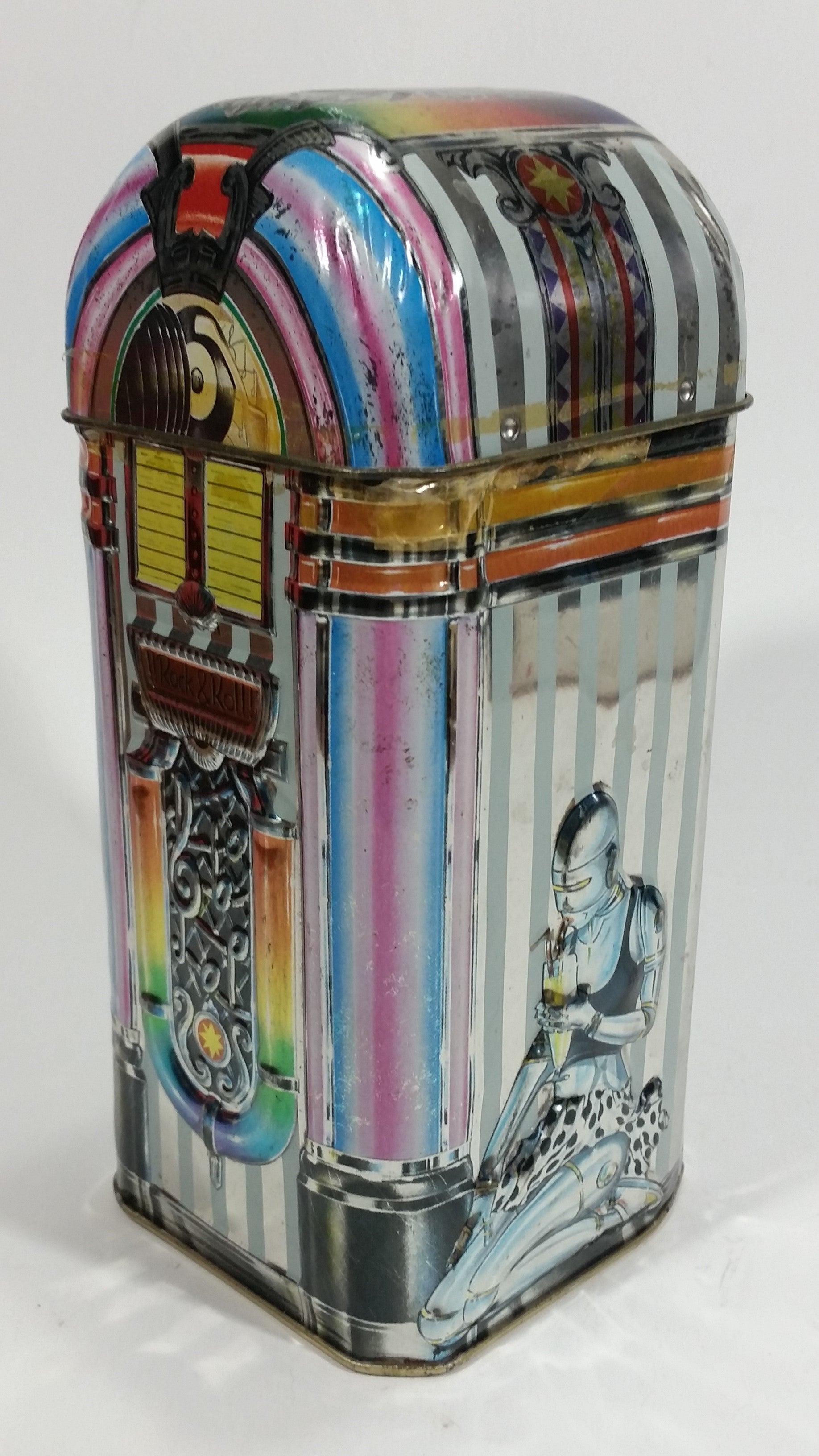 Collectible Churchill's of England Jukebox 2000 Money Bank Rock & Roll Tin Container 9