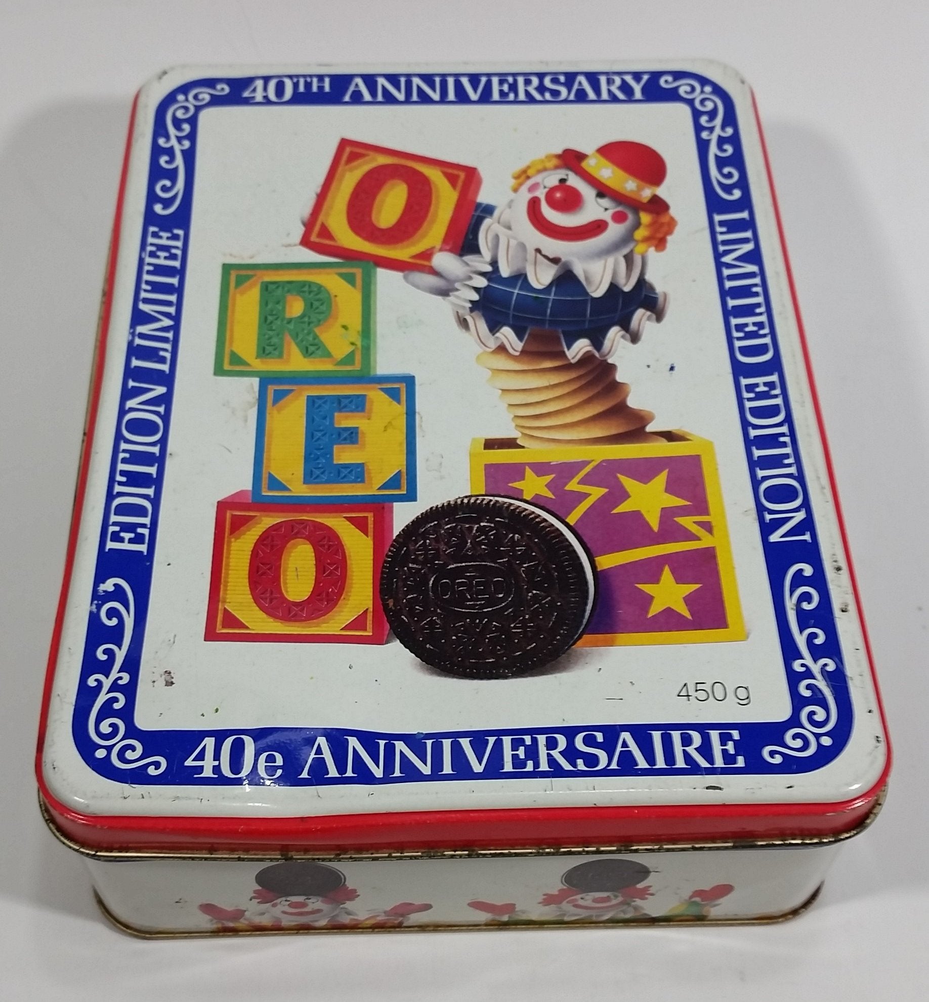 1989 Mr. Christie Oreo Cookies 40th Anniversary Limited Edition Jack In The Box Metal Tin Snacks Collectible