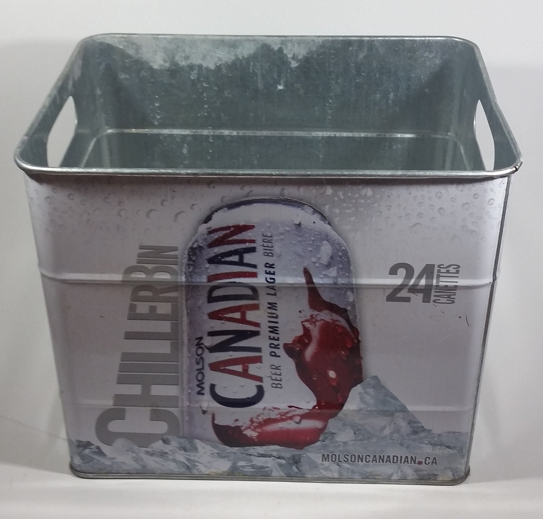 Molson Canadian Beer 24 Can White Metal Chiller Bin Promotional Advertising Collectible 5