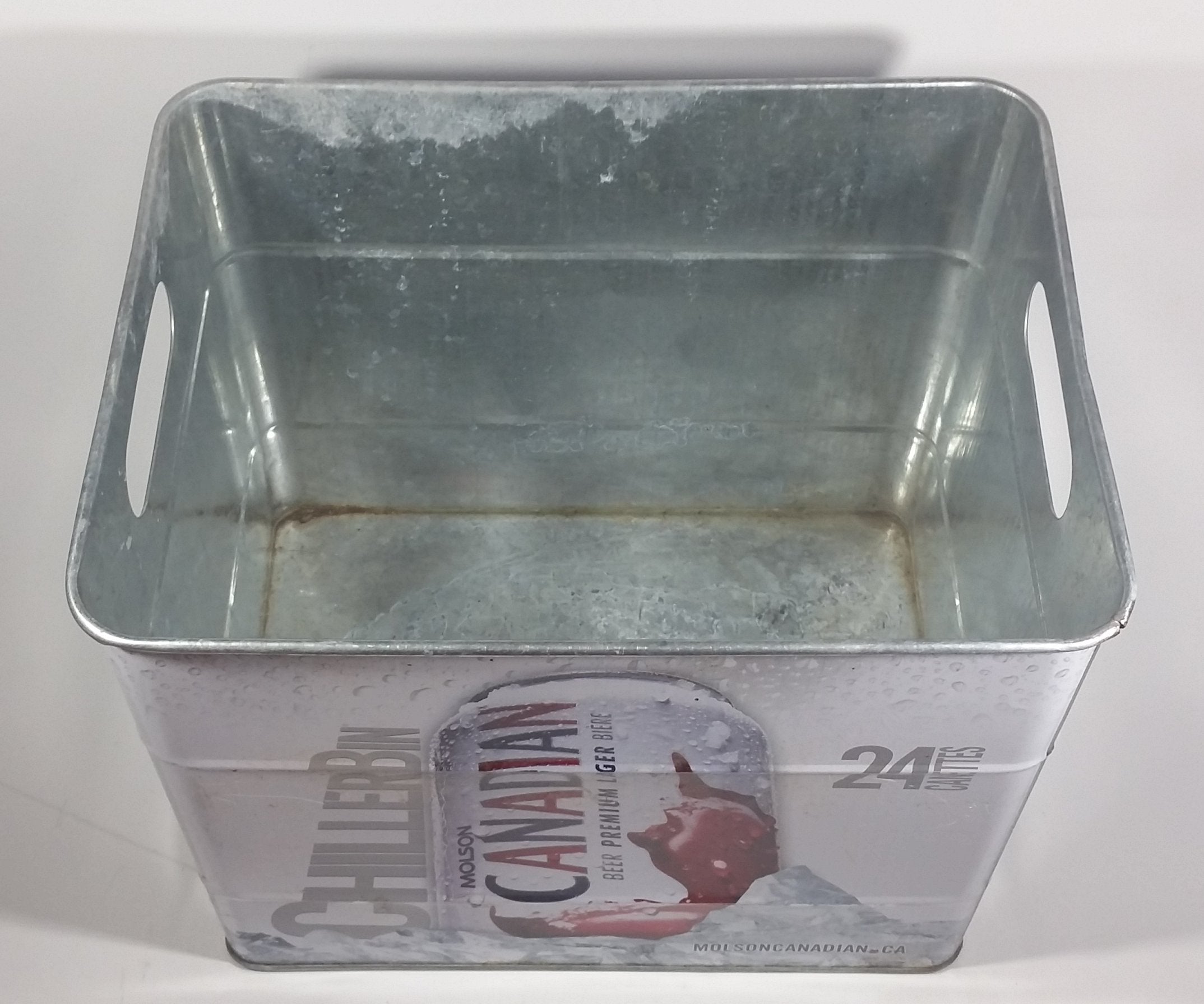 Molson Canadian Beer 24 Can White Metal Chiller Bin Promotional Advertising Collectible 7