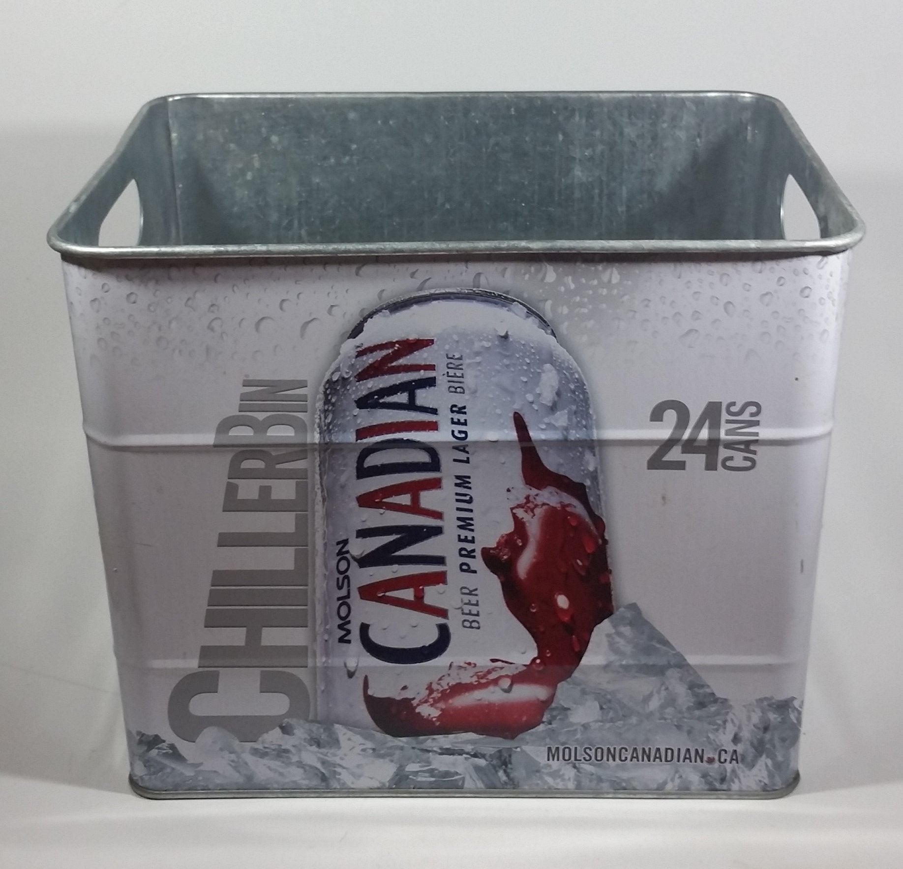 Molson Canadian Beer 24 Can White Metal Chiller Bin Promotional Advertising Collectible