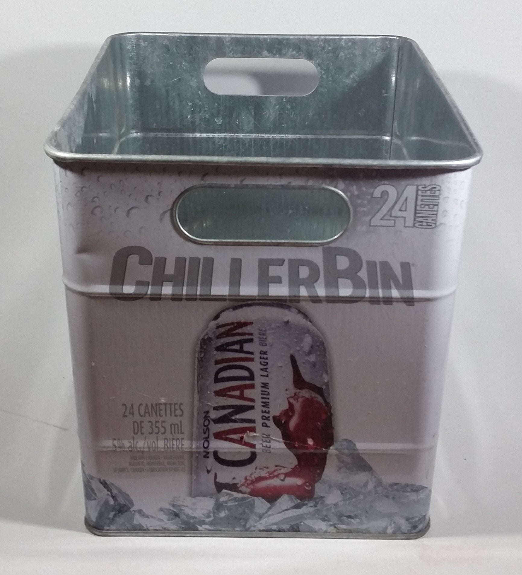 Molson Canadian Beer 24 Can White Metal Chiller Bin Promotional Advertising Collectible 2