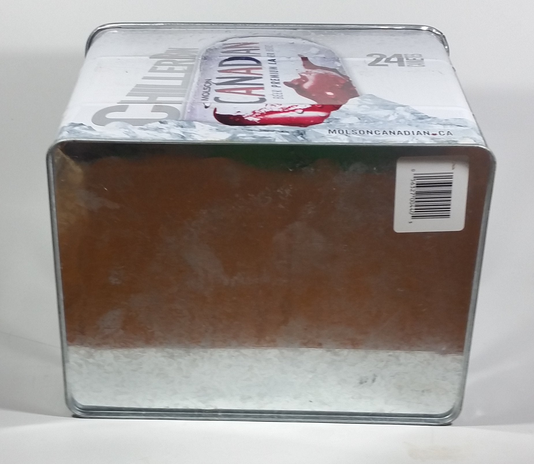 Molson Canadian Beer 24 Can White Metal Chiller Bin Promotional Advertising Collectible 4