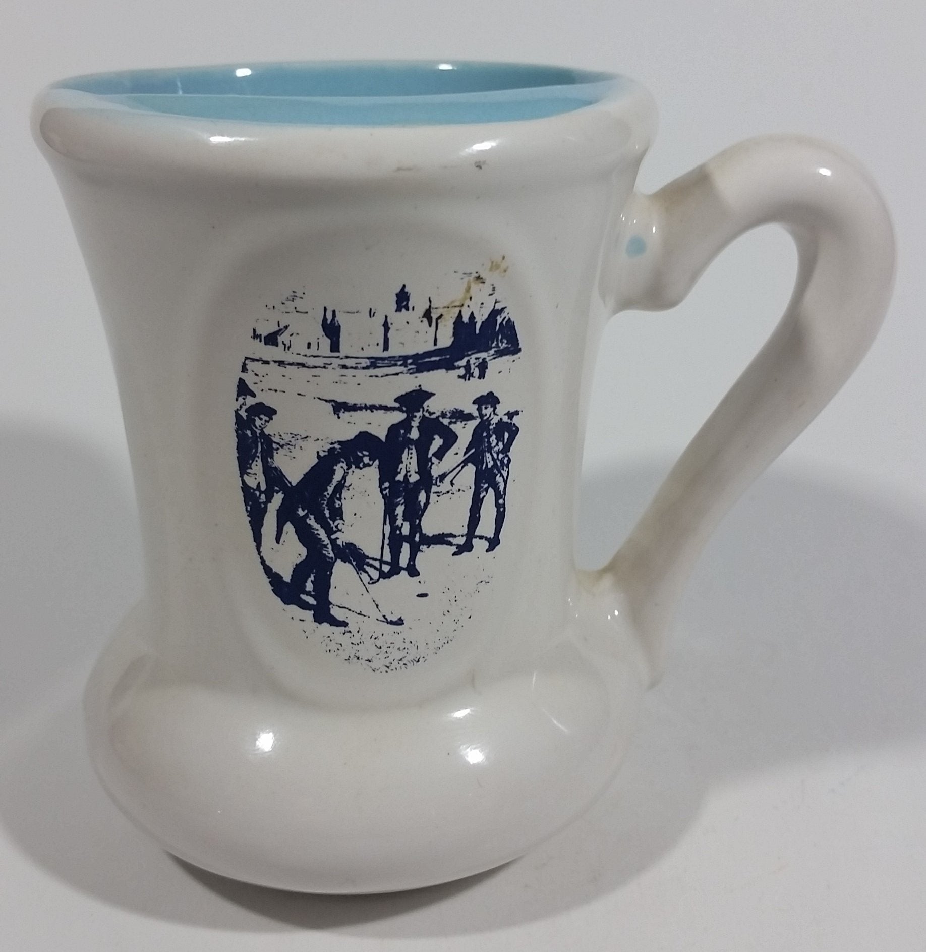 Vintage Export 'A' Kings Tobacco Golf Golfing 1 Under Coupe Cup Ceramic Cigarette Smoke Mustache Mug Sports Tobacciana Collectible