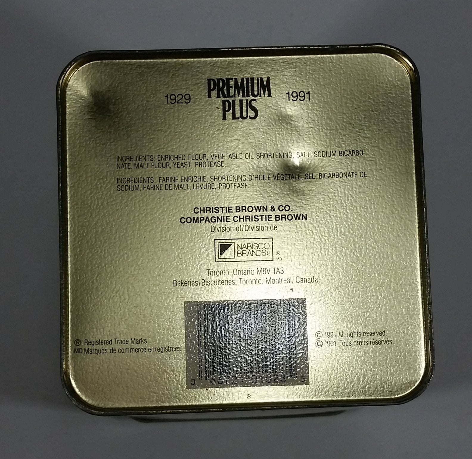 1991 Christie's Limited Edition Premium Plus Salted Crackers Tin - Nabisco Brands 7