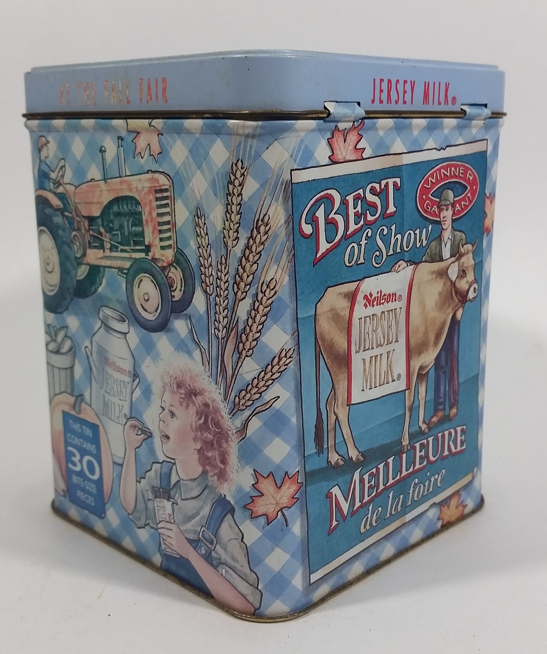 Neilson Jersey Milk Chocolate Bar Fall Fair First Again! Best In Show Hinged Tin Metal Container 5