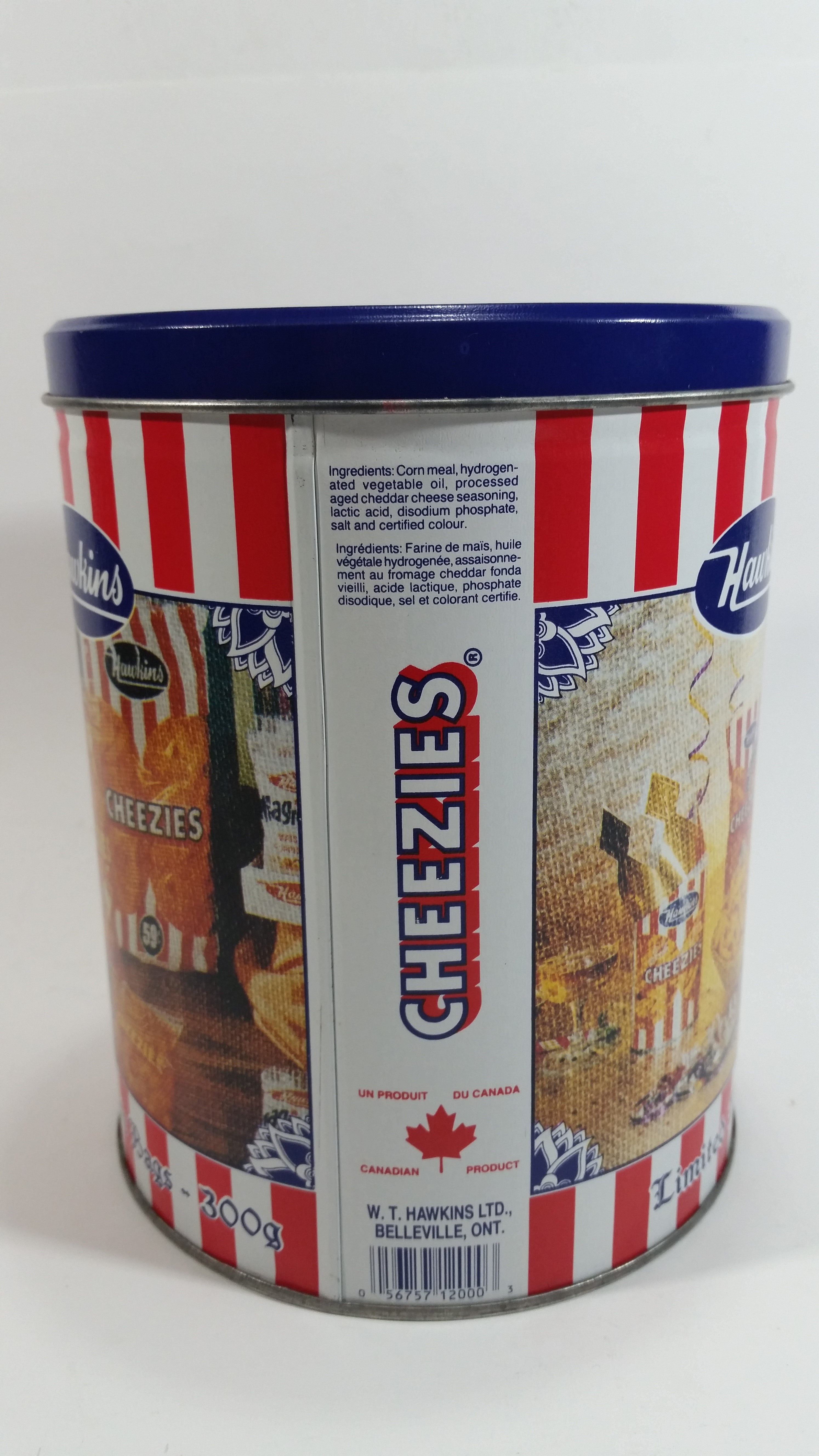 HTF Hawkins Cheezies Corn Snacks "Always on Top" Fresh, Crisp, and Delicious Limited Edition Tin Metal Canister 6