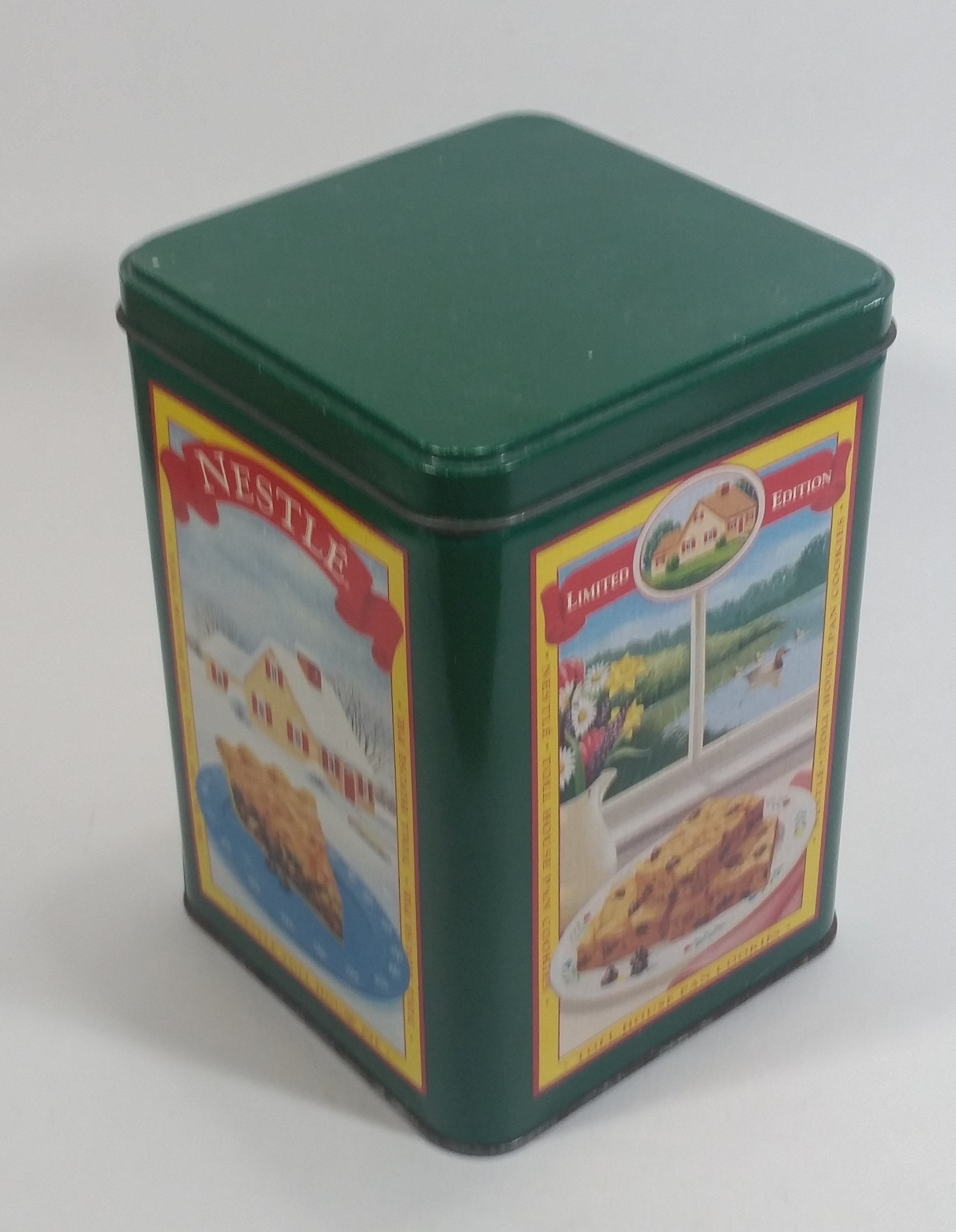 Limited Edition Nestle Toll House Cookie Four Seasons Style Green Tin 6