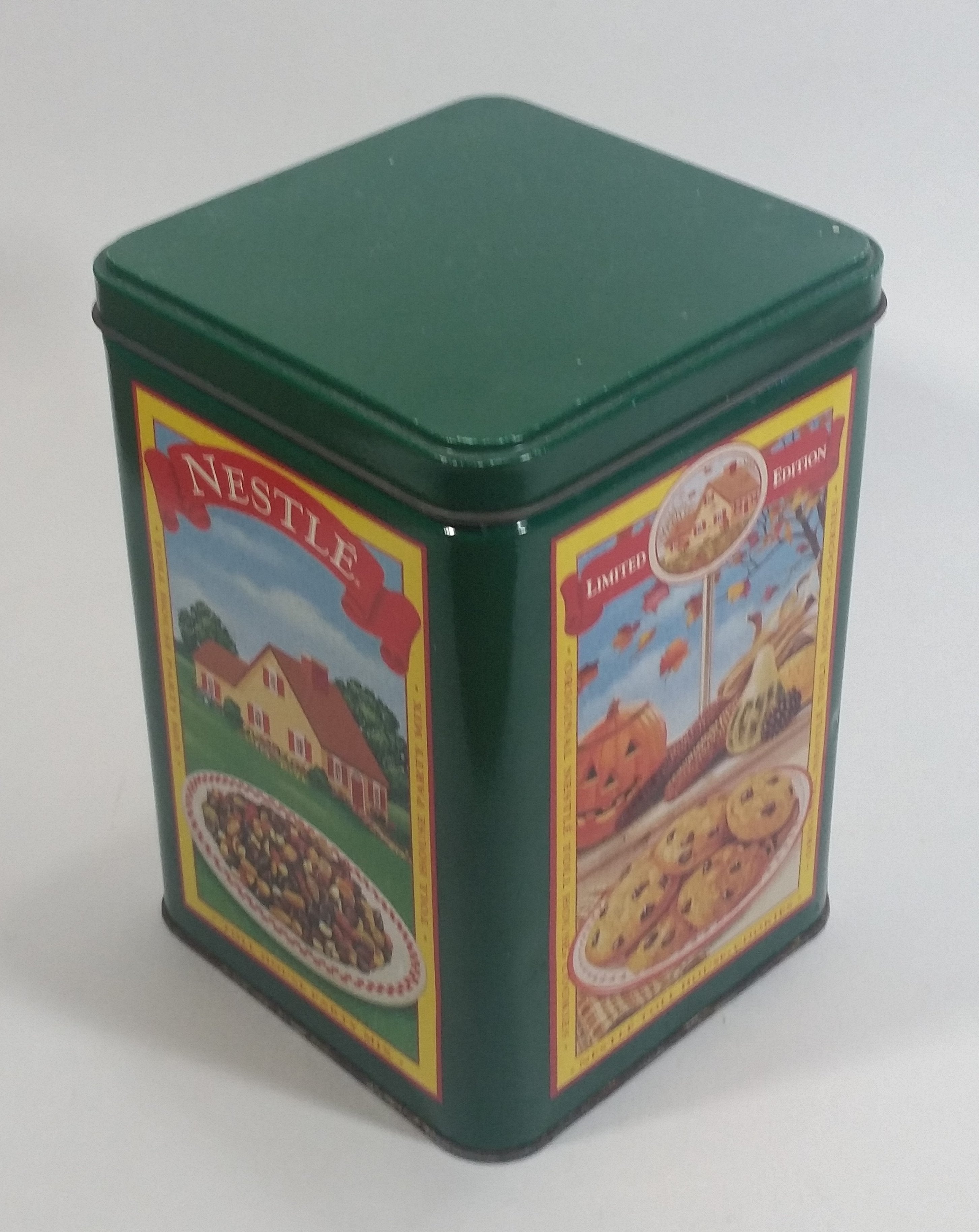 Limited Edition Nestle Toll House Cookie Four Seasons Style Green Tin 8