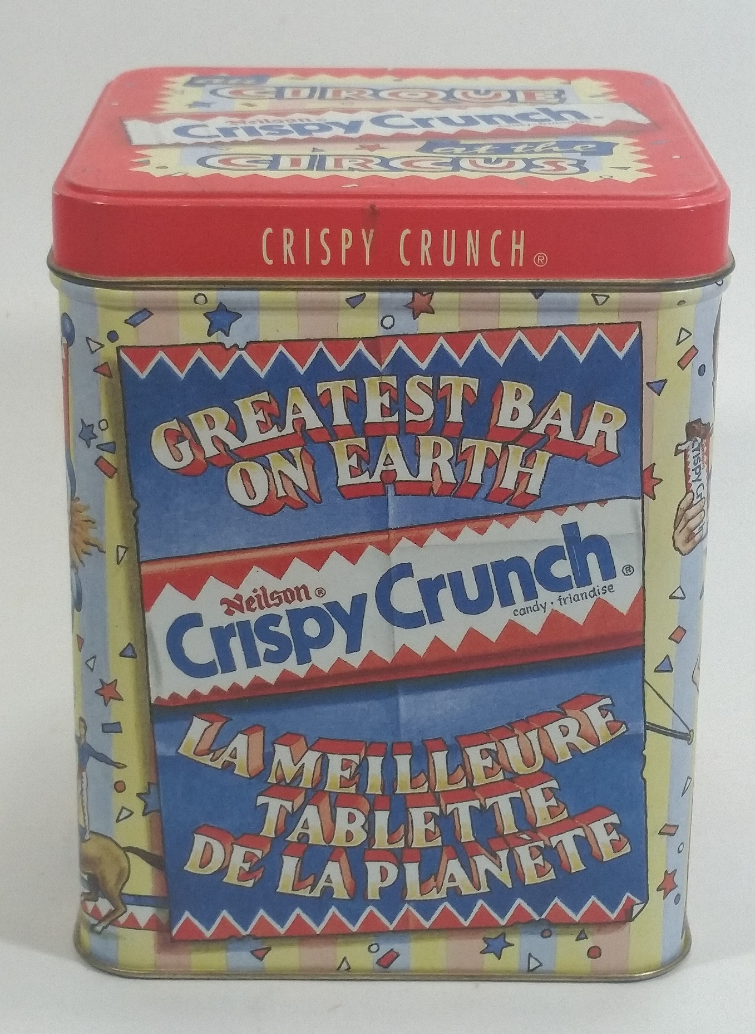 Neilson Crispy Crunch "at the Circus" Chocolate Bar Snacks Hinged Metal Tin Container Sweets Collectible 2