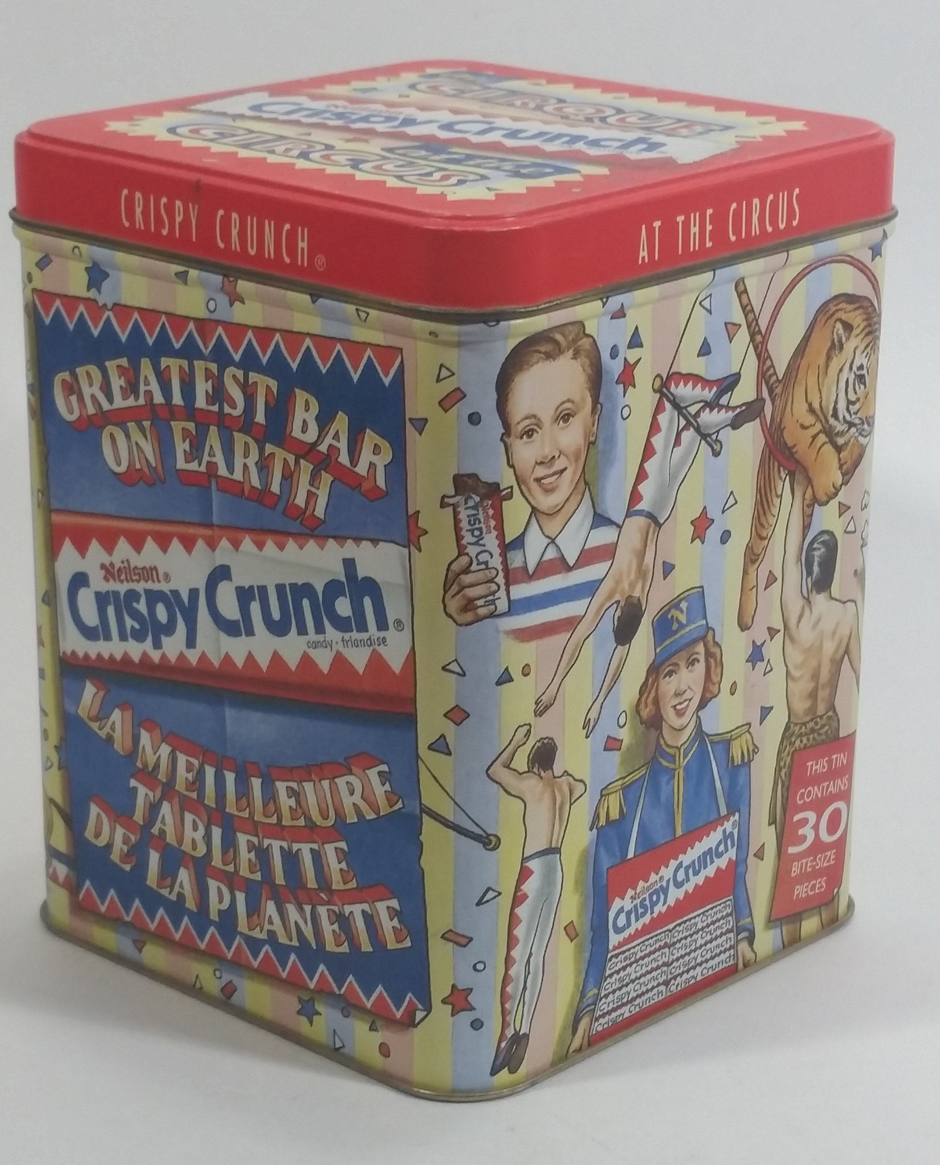 Neilson Crispy Crunch "at the Circus" Chocolate Bar Snacks Hinged Metal Tin Container Sweets Collectible 3