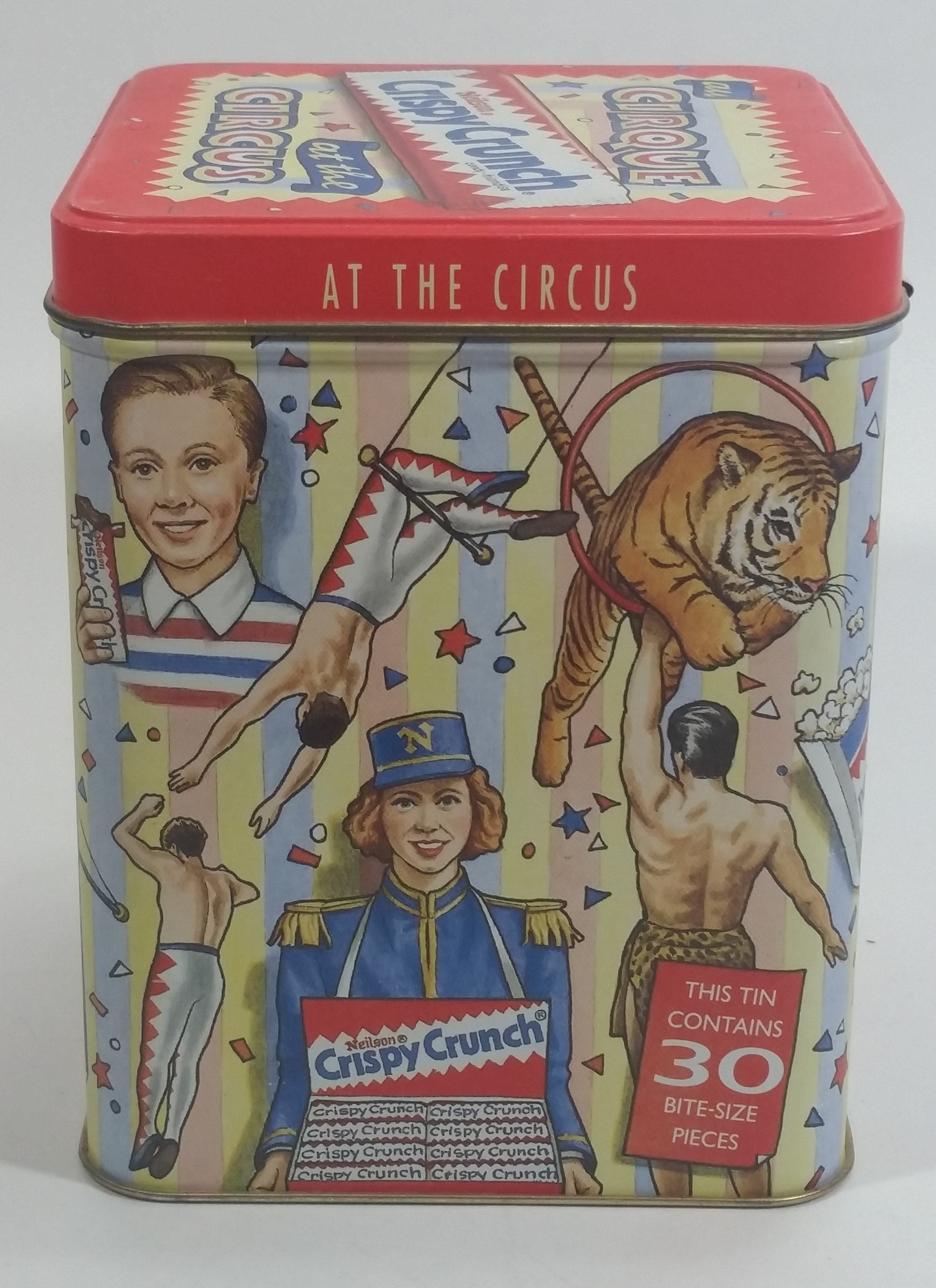 Neilson Crispy Crunch "at the Circus" Chocolate Bar Snacks Hinged Metal Tin Container Sweets Collectible 4