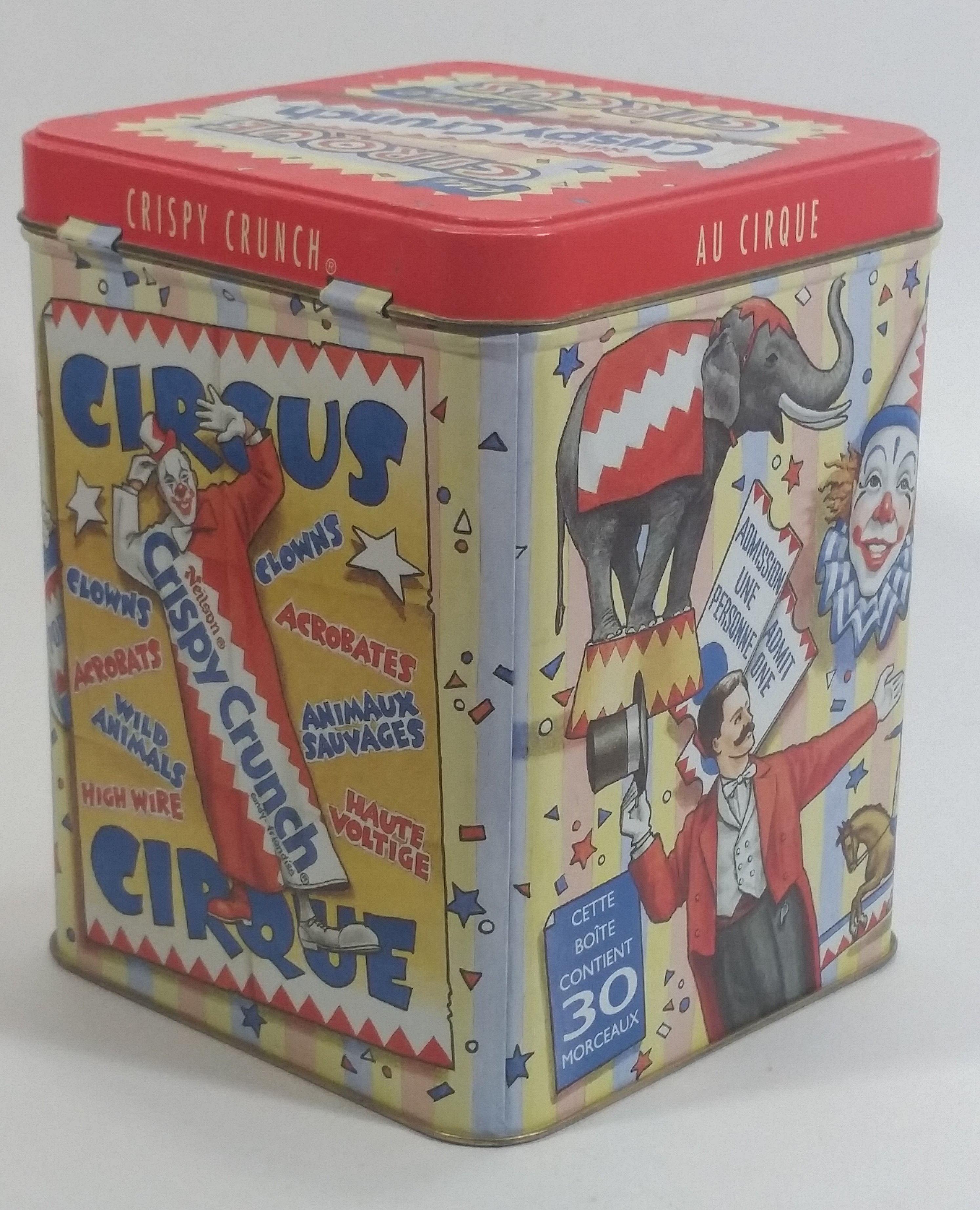 Neilson Crispy Crunch "at the Circus" Chocolate Bar Snacks Hinged Metal Tin Container Sweets Collectible 7