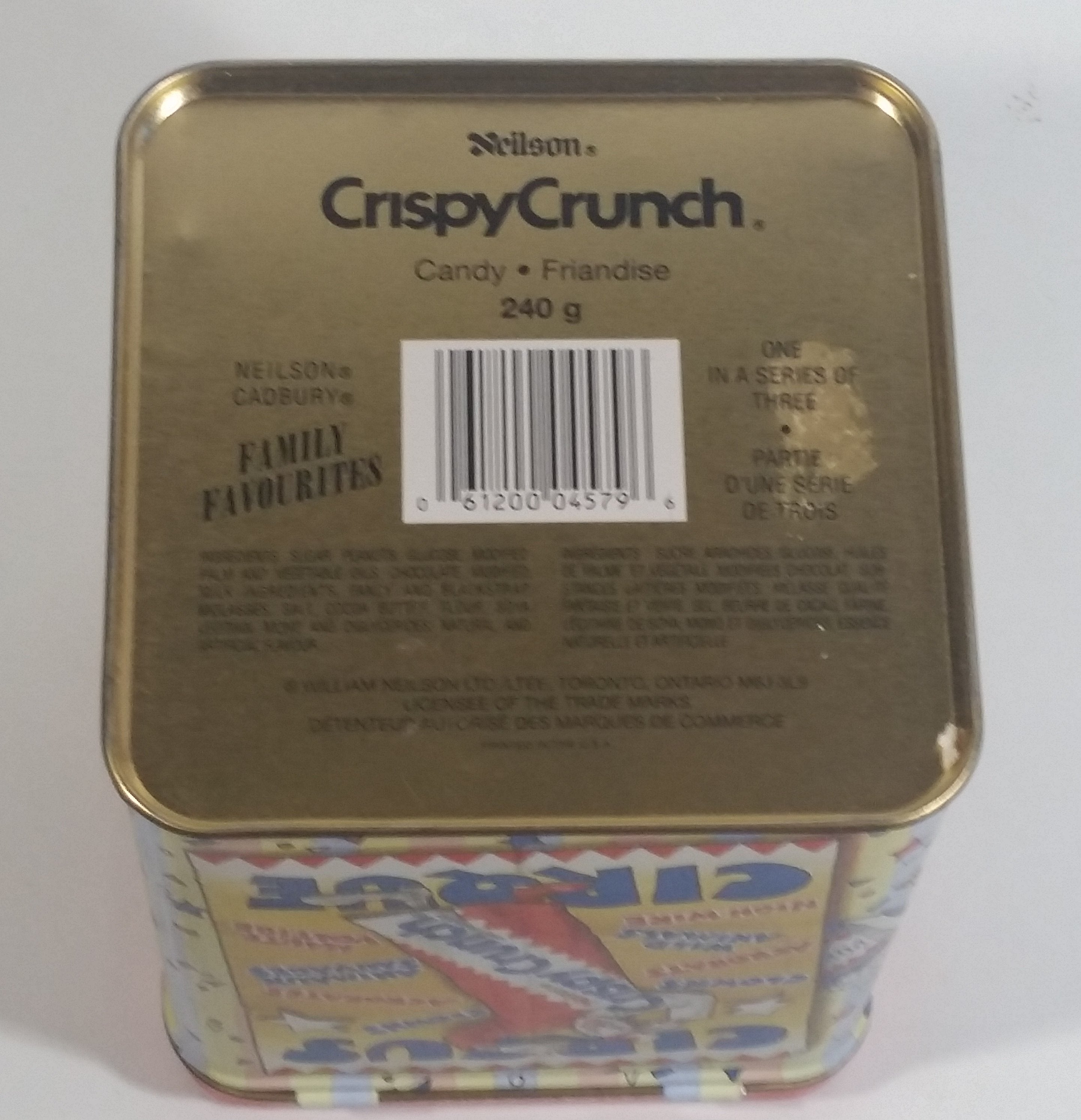 Neilson Crispy Crunch "at the Circus" Chocolate Bar Snacks Hinged Metal Tin Container Sweets Collectible 12