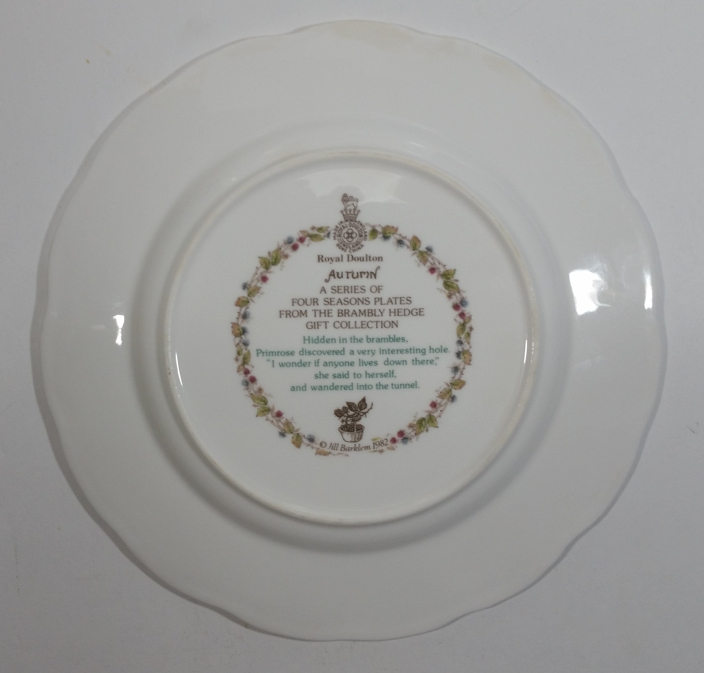 Vintage 1982 Royal Doulton Jill Barklem Four Seasons Bone China Plates Full Set Made in England 7