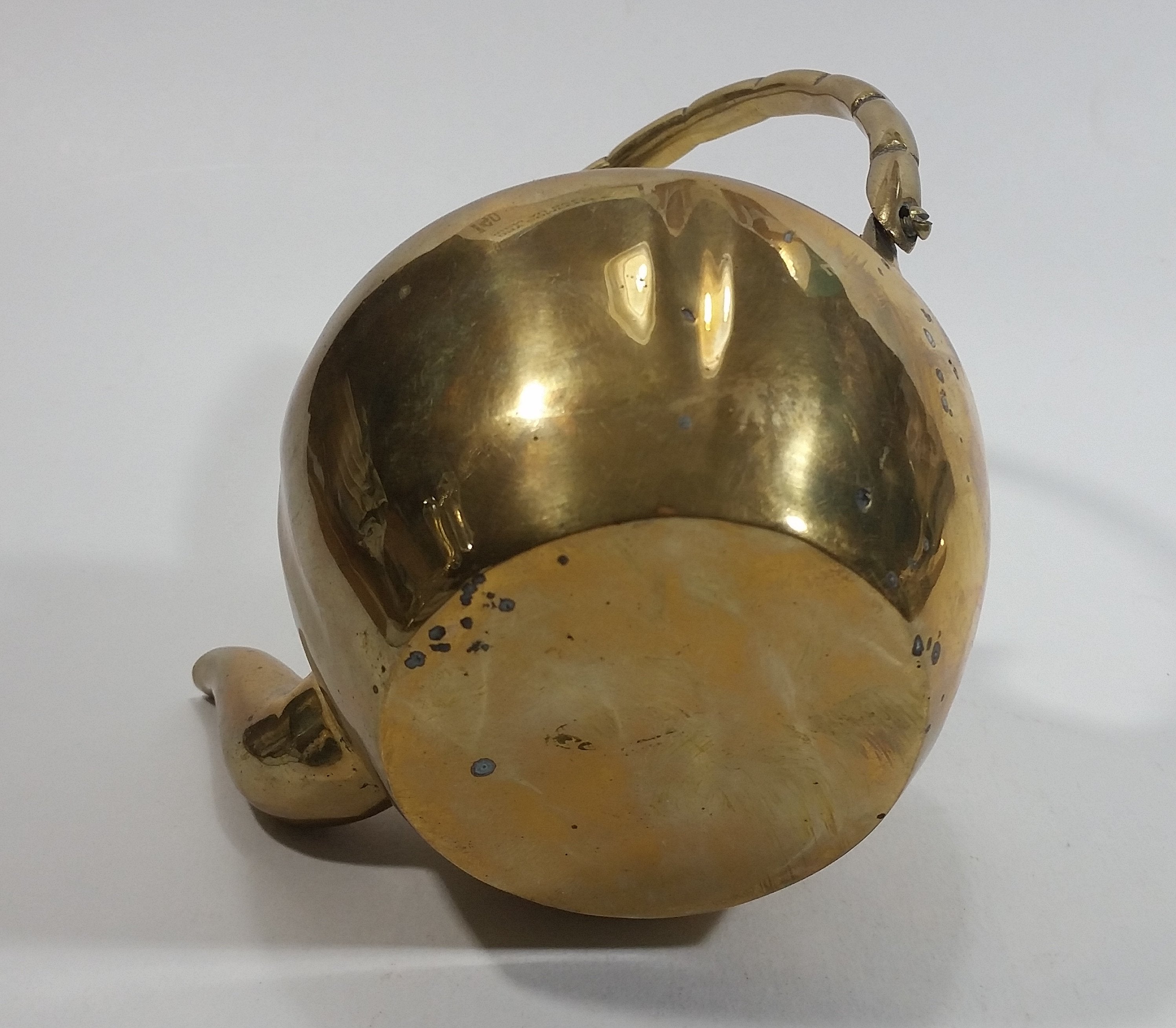 Vintage Small Heavy Brass Teapot with Lid 11
