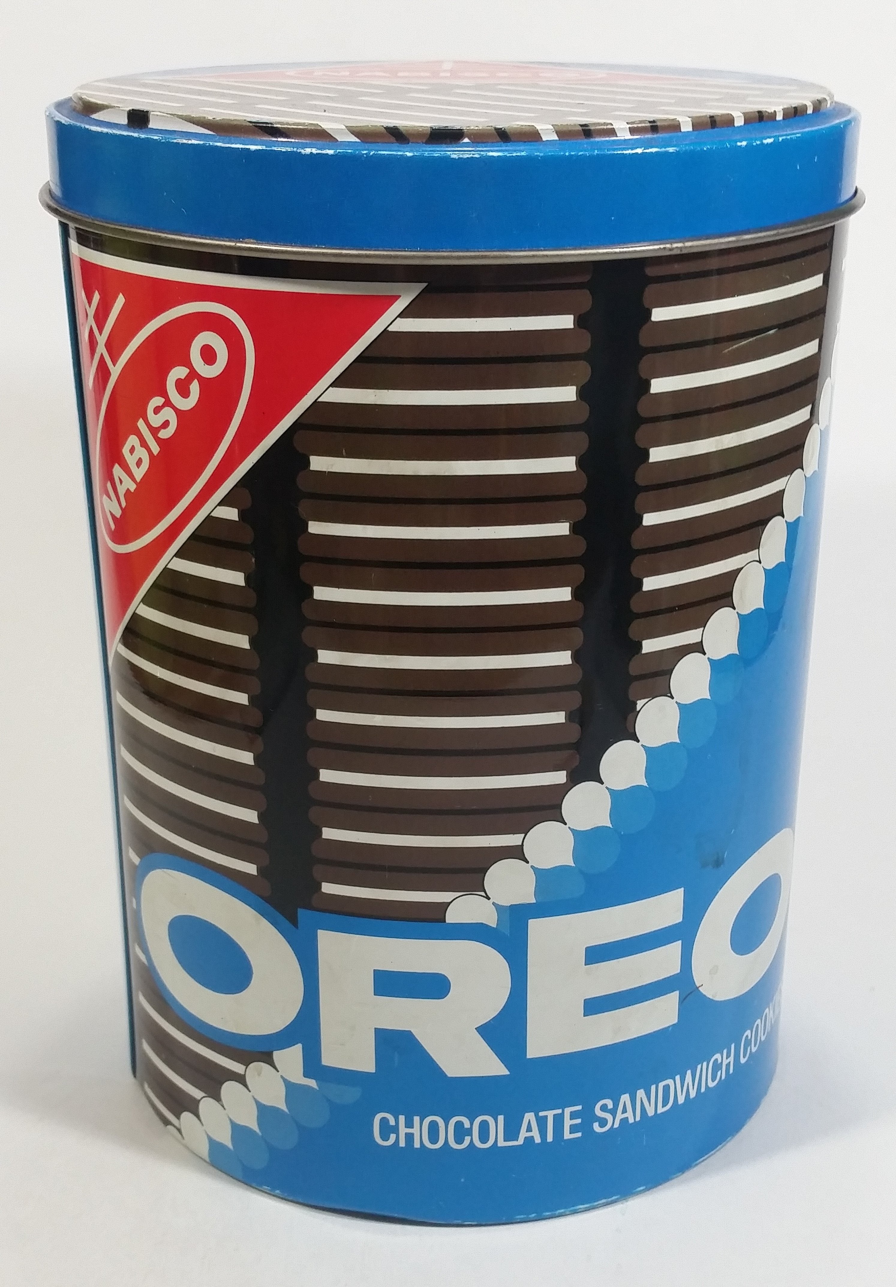 Nabisco Oreo Chocolate Sandwich Cookies Snacks Tall Round Tin Metal Canister